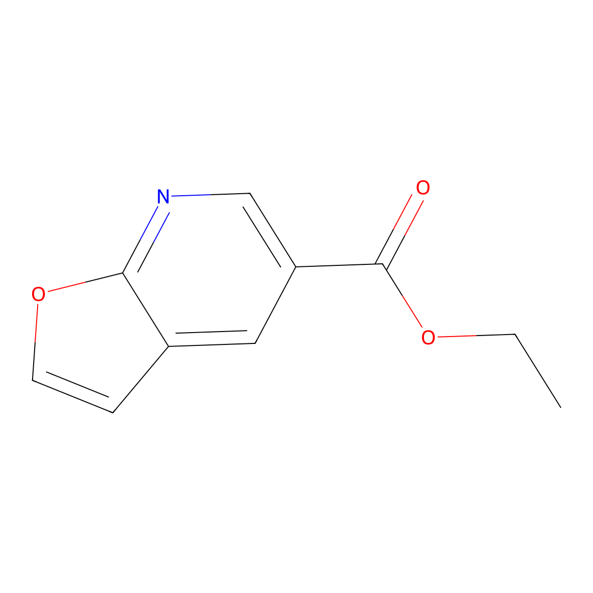 Ethyl furo[2,3-b]pyridine-5-carboxylate molecular structure, CAS 160729-90-8