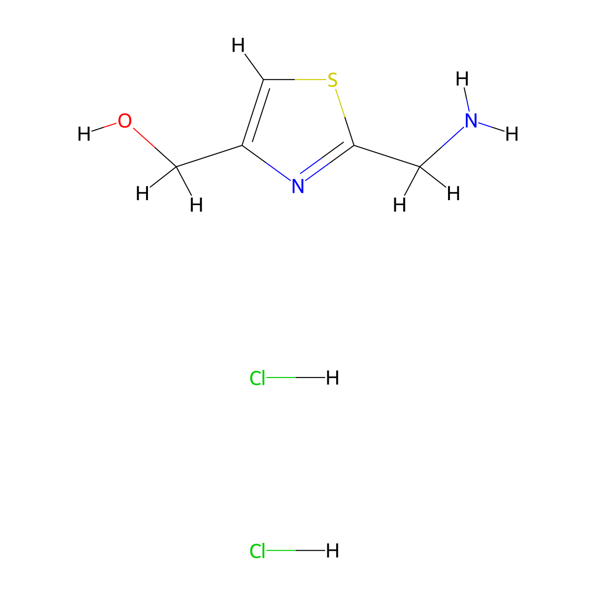 [2-(Aminomethyl)-1,3-thiazol-4-yl]methanol dihydrochloride molecular structure, CAS 1607315-13-8