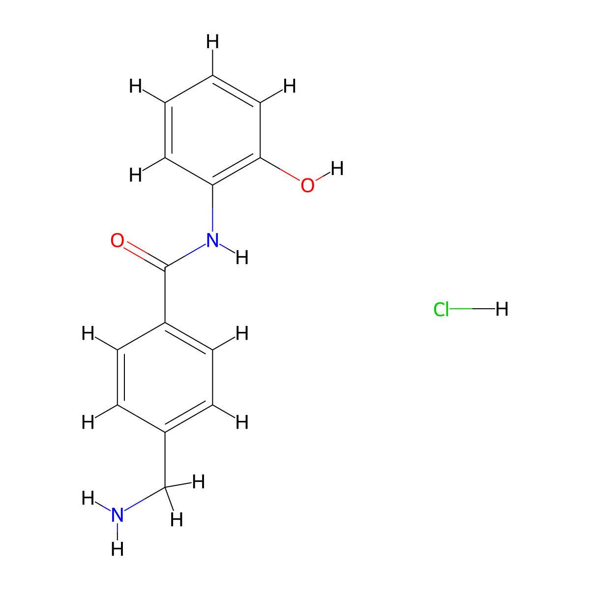 4-(aminomethyl)-N-(2-hydroxyphenyl)benzamide hydrochloride molecular structure, CAS 1607315-36-5