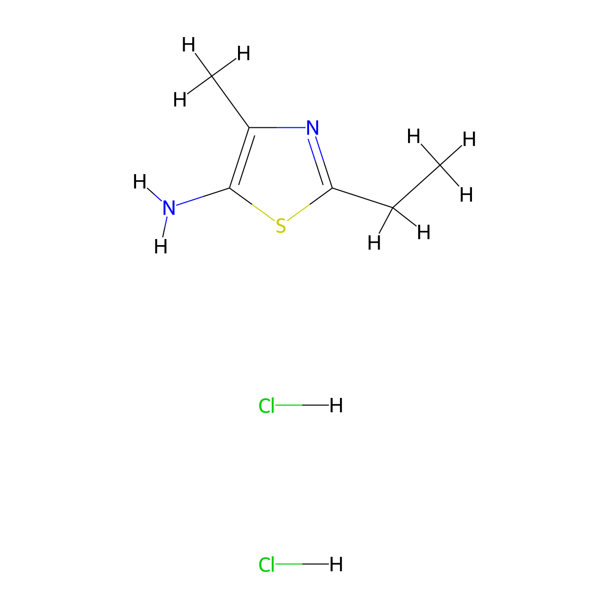 2-Ethyl-4-methyl-1,3-thiazol-5-amine dihydrochloride molecular structure, CAS 1607316-02-8