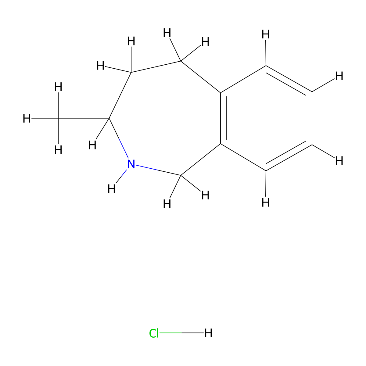 3-methyl-2,3,4,5-tetrahydro-1H-2-benzazepinehydrochloride molecular structure, CAS 160732-79-6