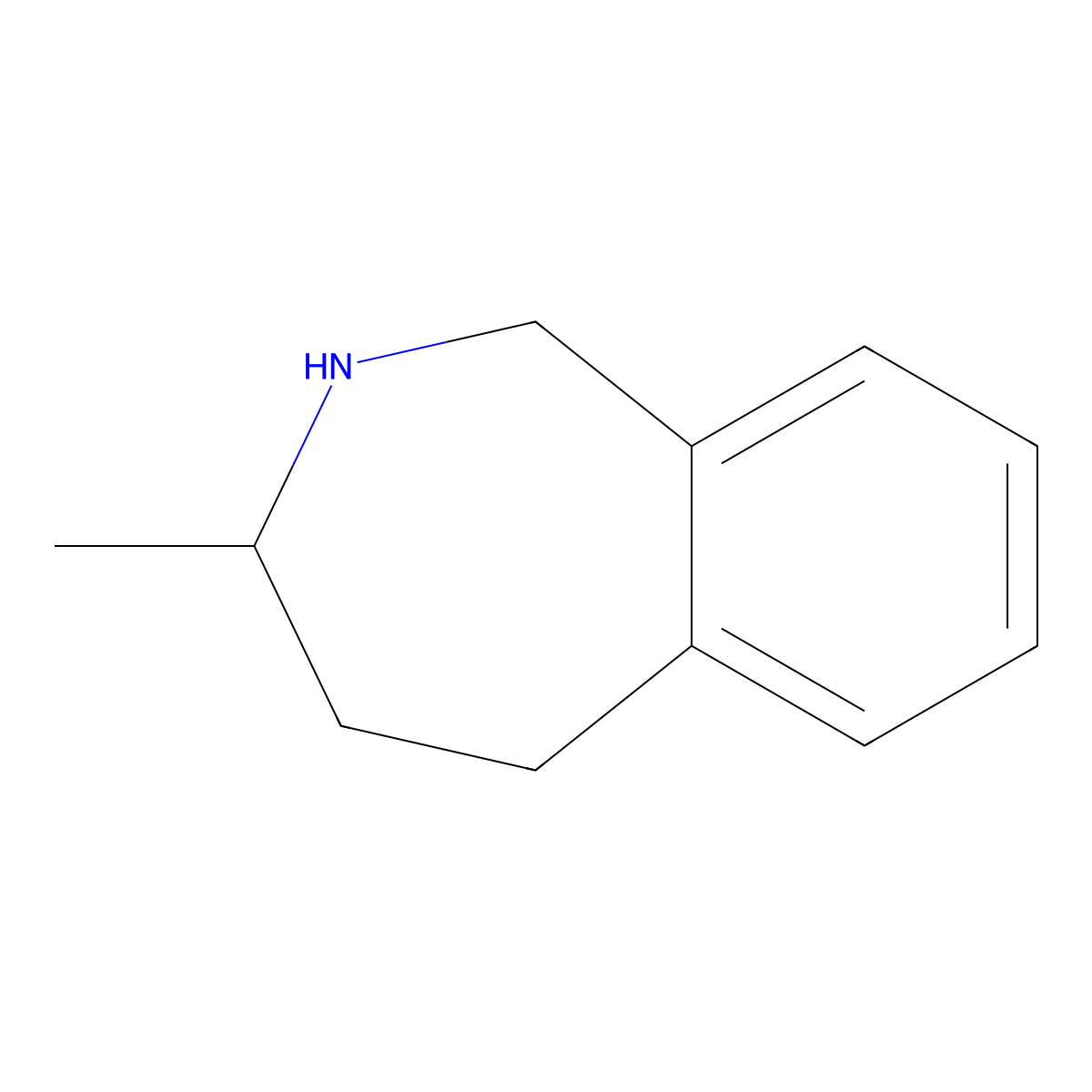 3-methyl-2,3,4,5-tetrahydro-1H-2-benzazepine molecular structure, CAS 160732-85-4
