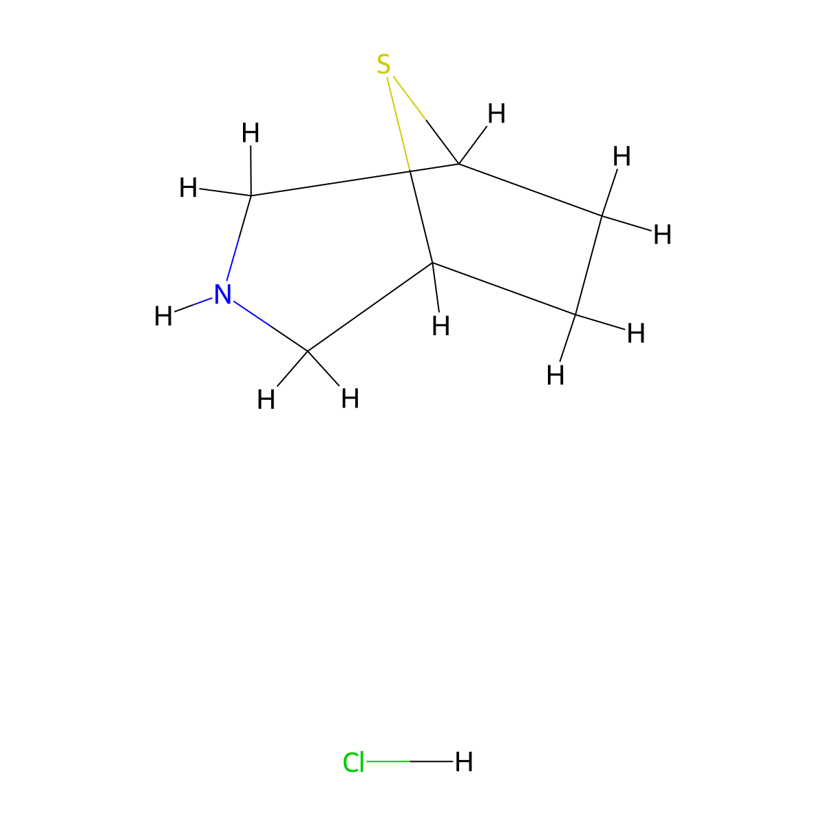 8-Thia-3-azabicyclo[3.2.1]octane;hydrochloride molecular structure, CAS 16074-68-3