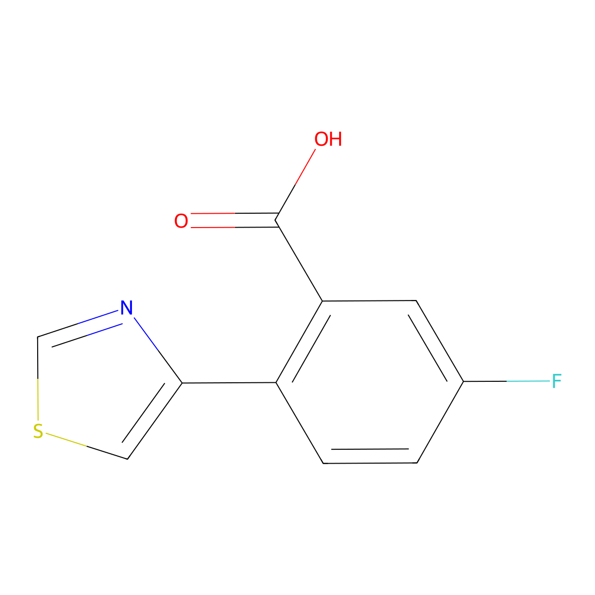 5-Fluoro-2-(4-thiazolyl)benzoic acid molecular structure, CAS 1607429-38-8