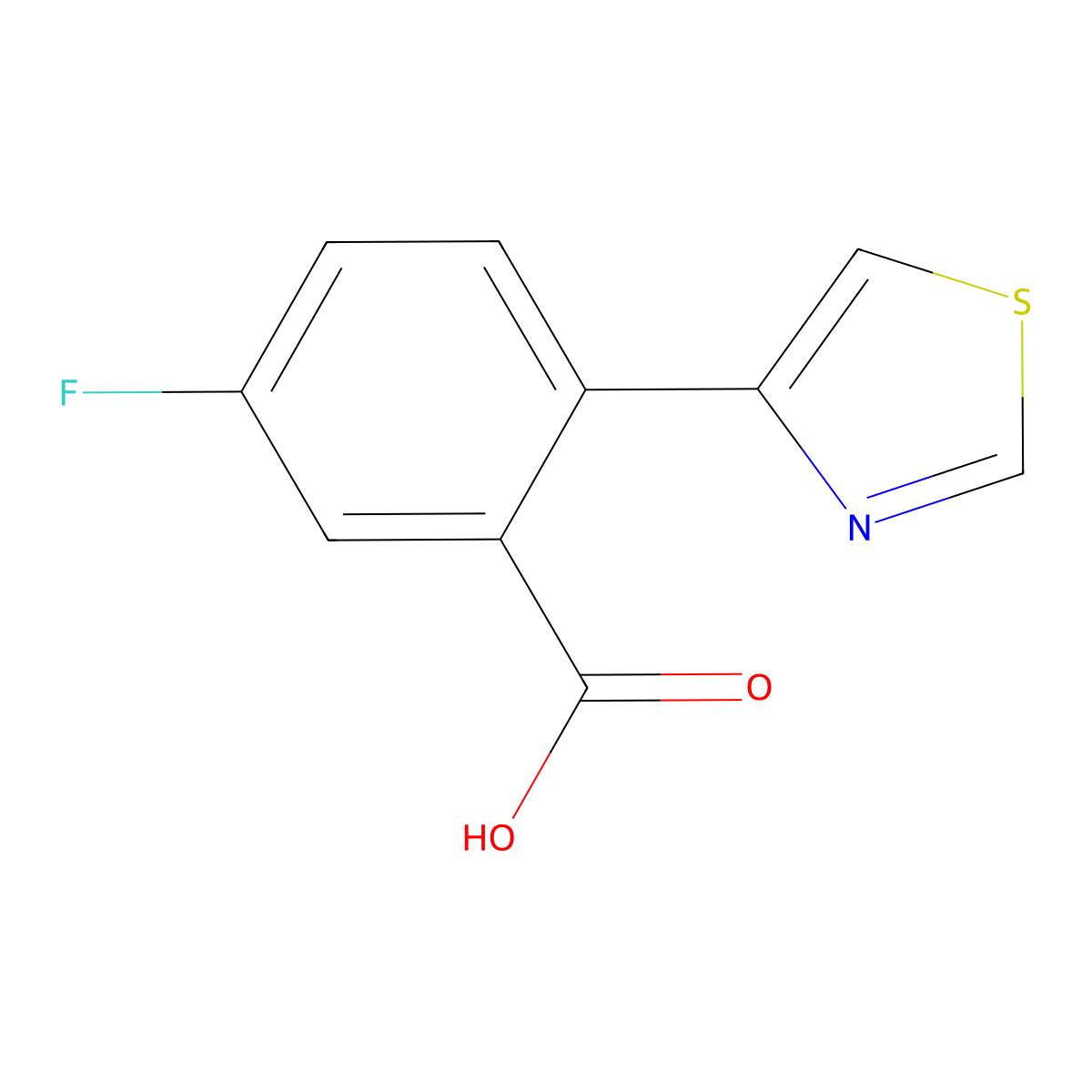 5-Fluoro-2-(4-thiazolyl)benzoic acid molecular structure, CAS 1607429-38-8