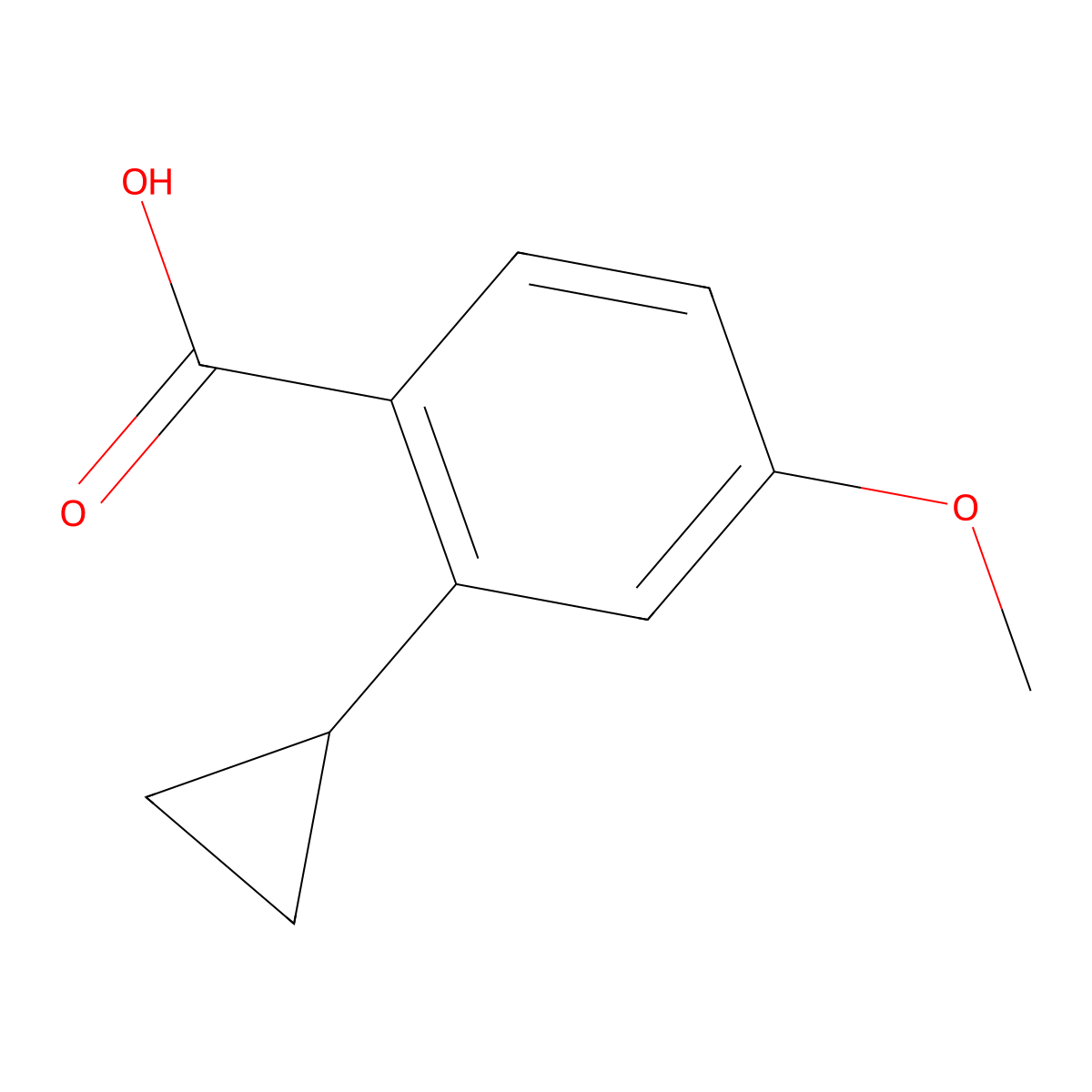 2-Cyclopropyl-4-methoxybenzoic acid molecular structure, CAS 1607429-47-9