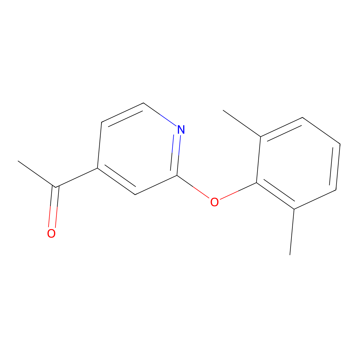 4-Acetyl-2-(2,6-dimethylphenoxy) pyridine molecular structure, CAS 1607436-58-7