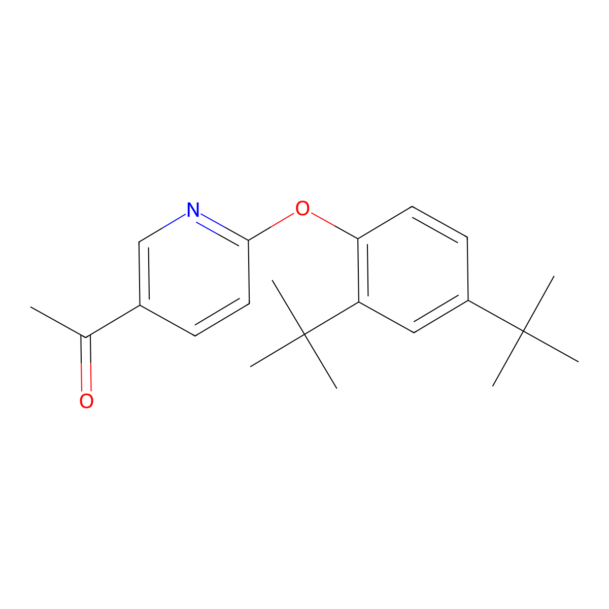 5-Acetyl-2-(2,4-di-tert-butylphenoxy) pyridine molecular structure, CAS 1607436-59-8