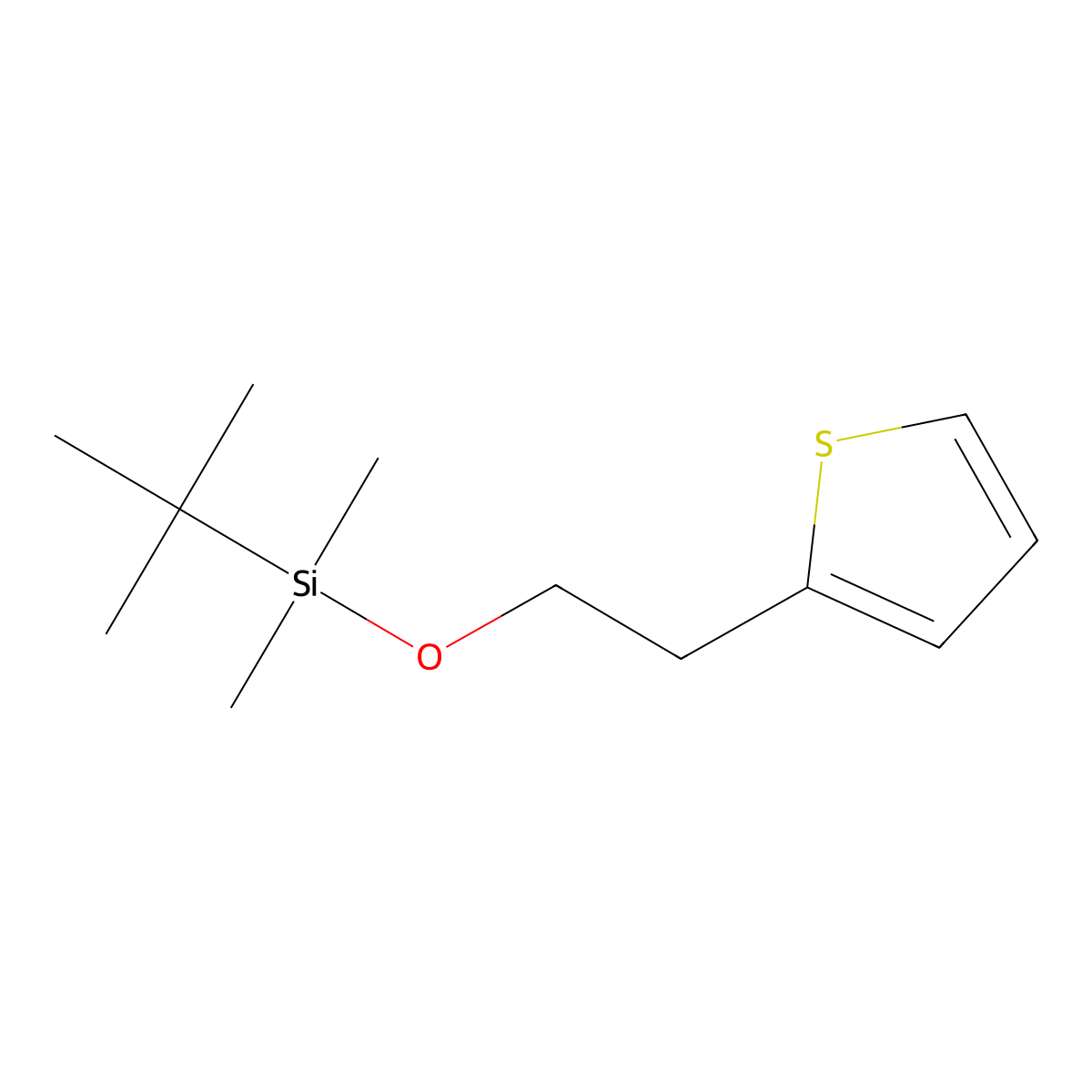 Tert-butyldimethyl(2-(thiophen-2-YL)ethoxy)silane molecular structure, CAS 160744-11-6