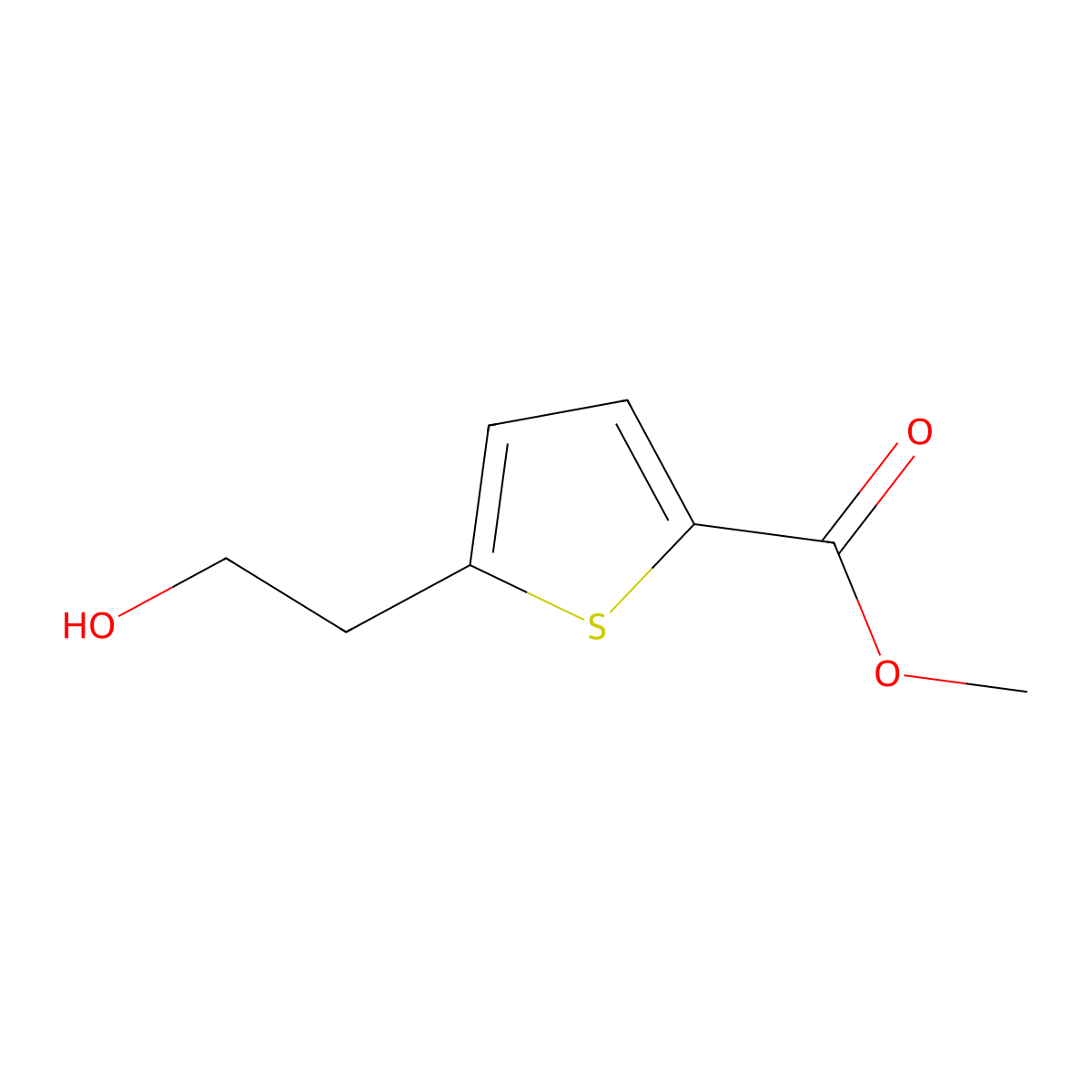 Methyl 5-(2-hydroxyethyl)thiophene-2-carboxylate molecular structure, CAS 160744-13-8