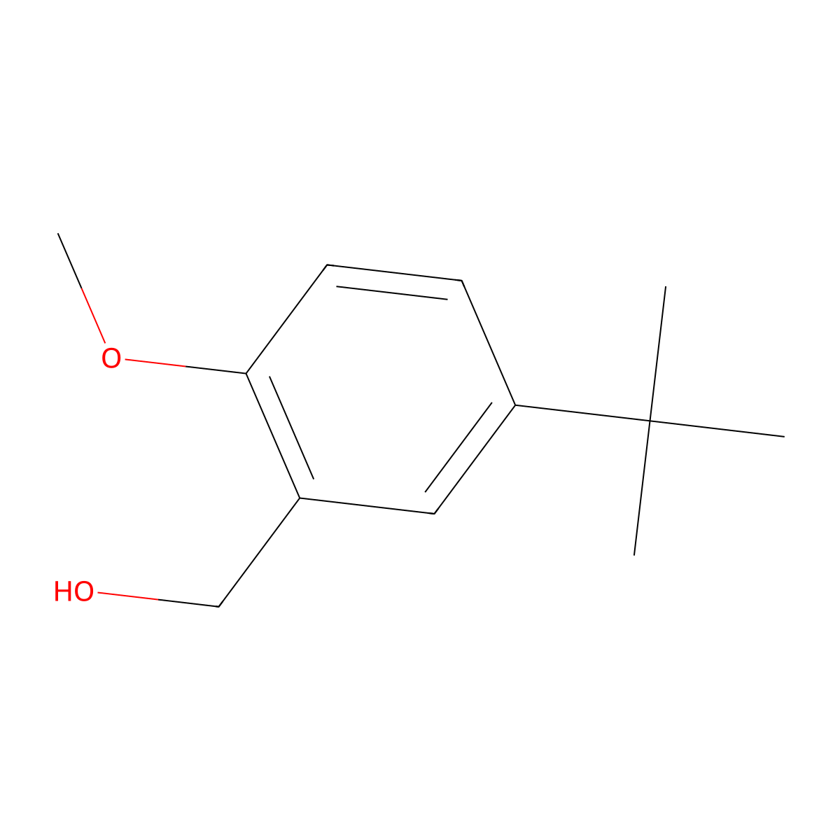 (5-Tert-butyl-2-methoxyphenyl)methanol molecular structure, CAS 160744-54-7