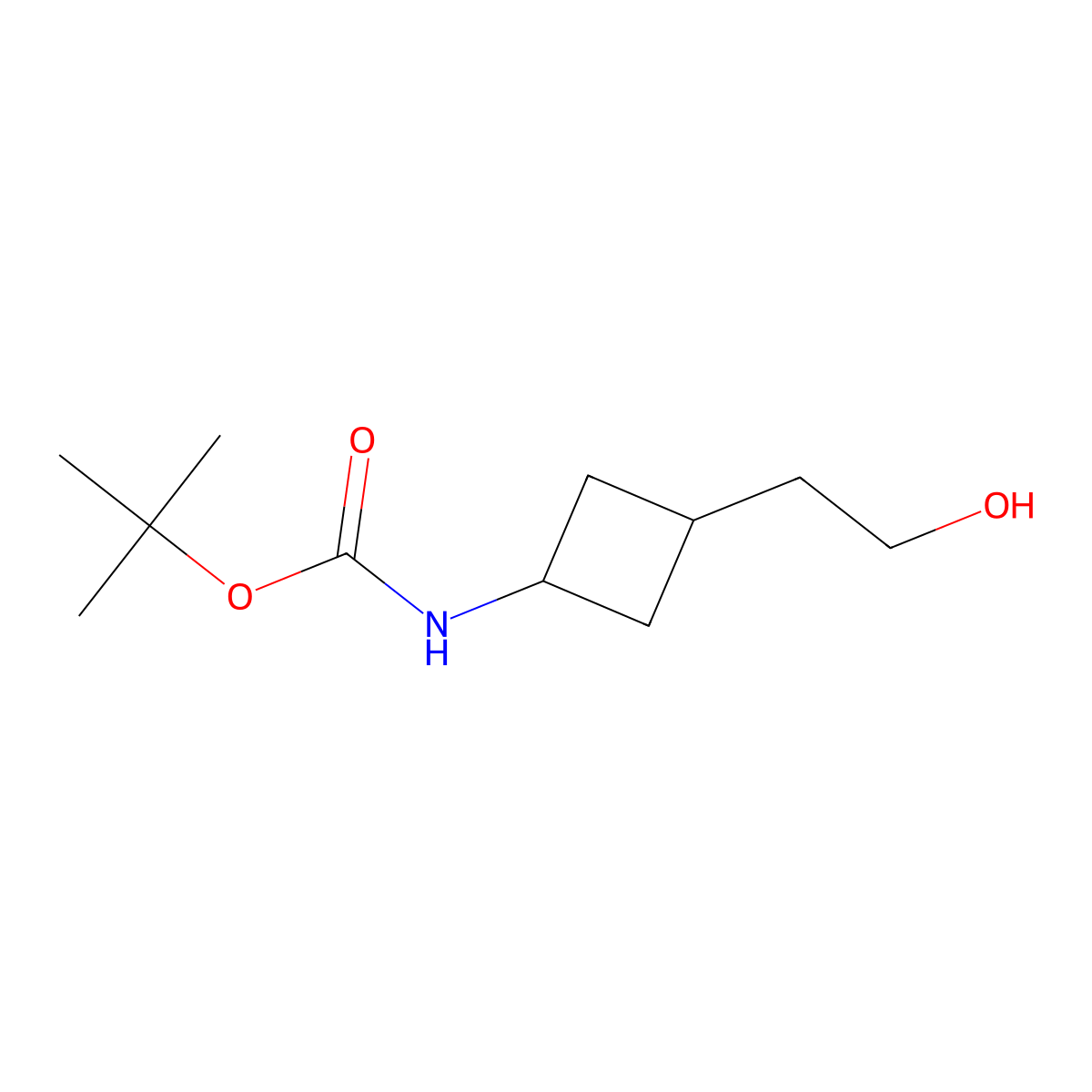 tert-butyl N-[3-(2-hydroxyethyl)cyclobutyl]carbamate molecular structure, CAS 1607474-26-9