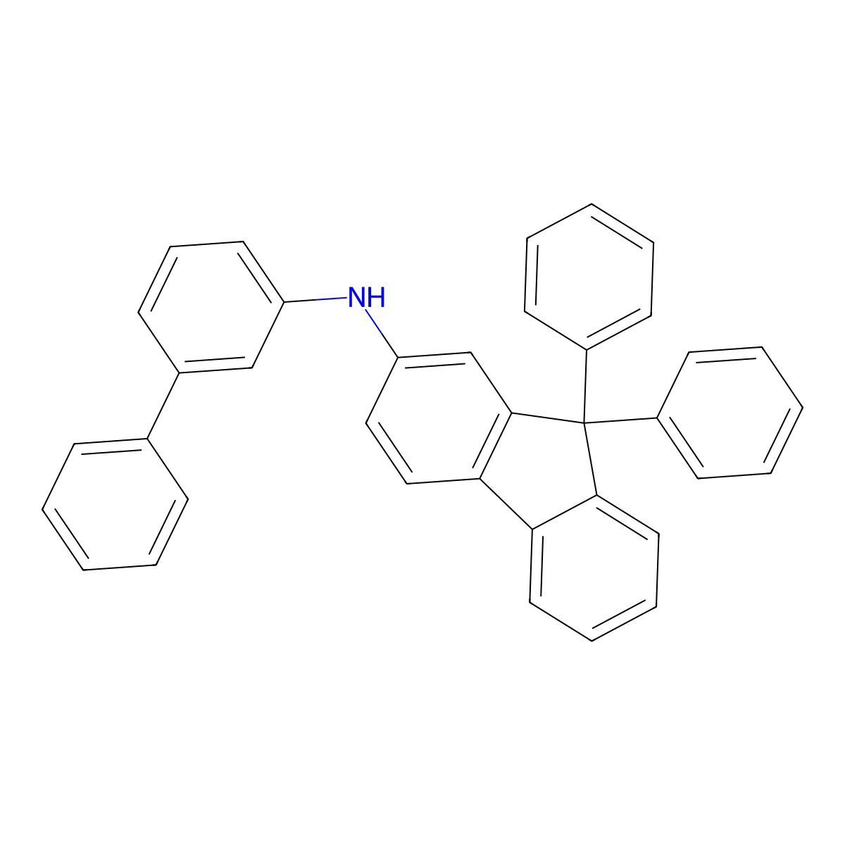 N-((1,1'-biphenyl)-3-yl)-9,9-diphenyl-9H-fluoren-2-amine molecular structure, CAS 1607480-14-7