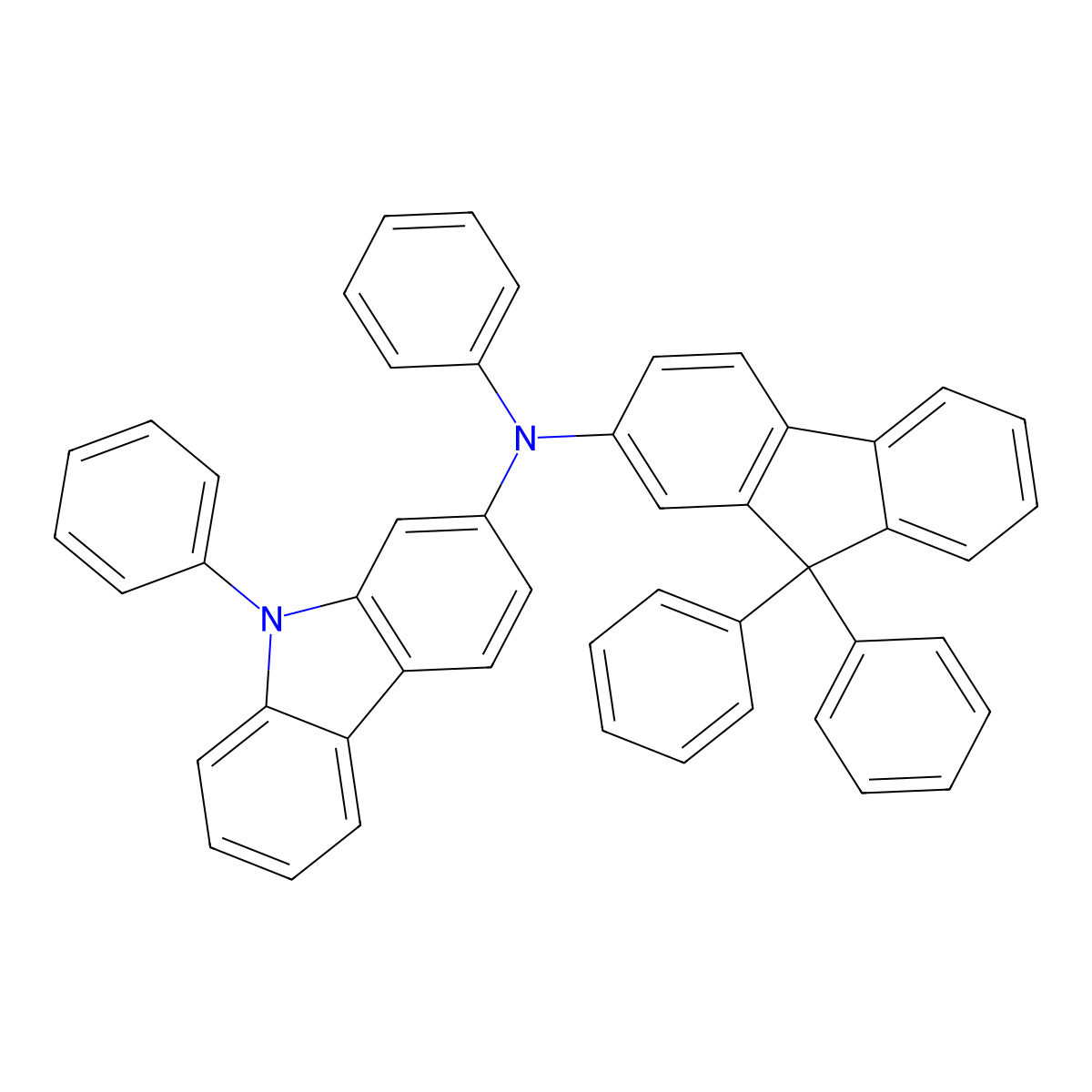 N-(9,9-Diphenyl-9H-fluoren-2-yl)-N,9-diphenyl-9H-carbazol-2-amine molecular structure, CAS 1607480-22-7