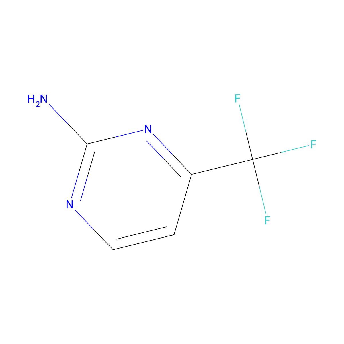 2-Amino-4-(trifluoromethyl)pyrimidine molecular structure, CAS 16075-42-6