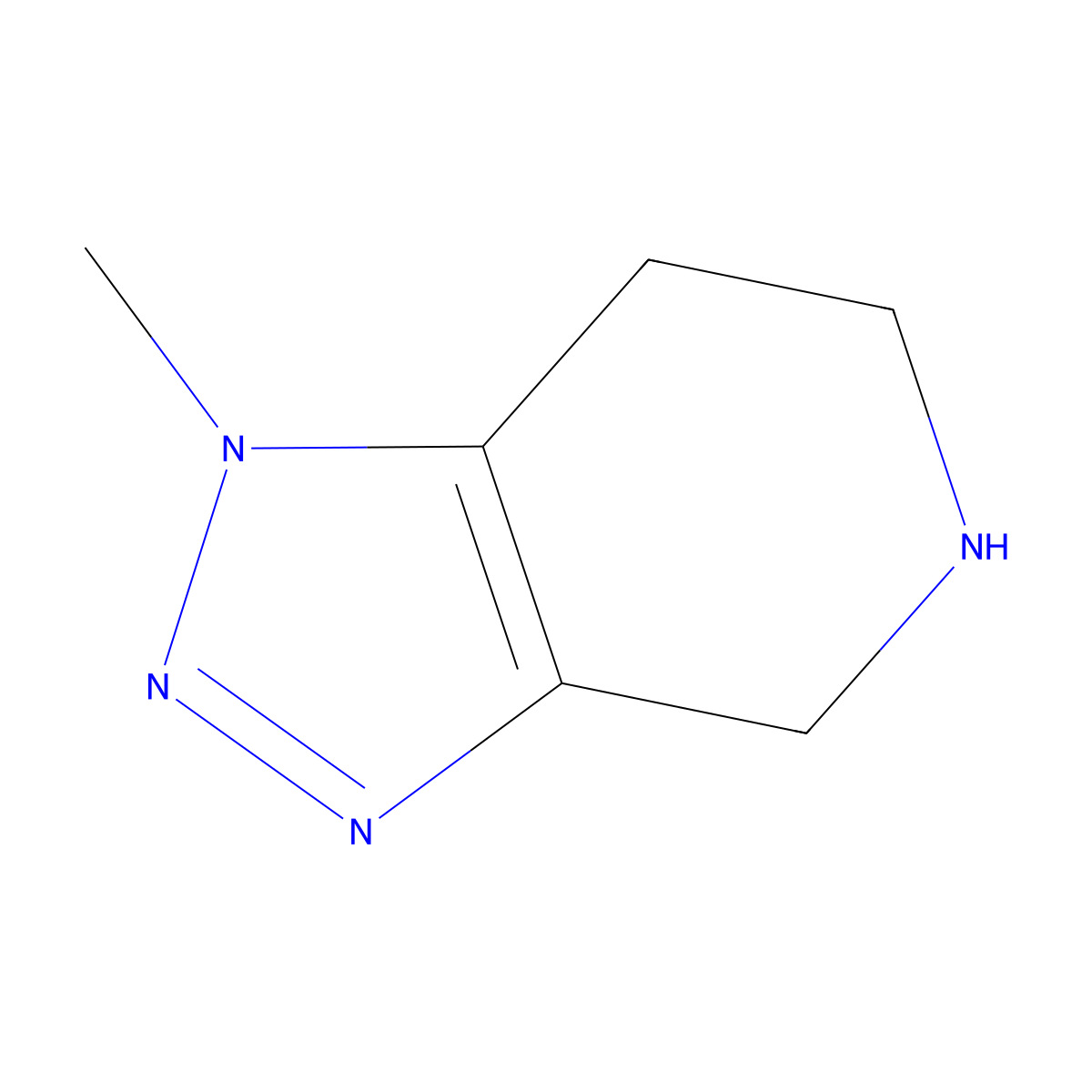 1-methyl-1H,4H,5H,6H,7H-[1,2,3]triazolo[4,5-c]pyridine molecular structure, CAS 160752-39-6