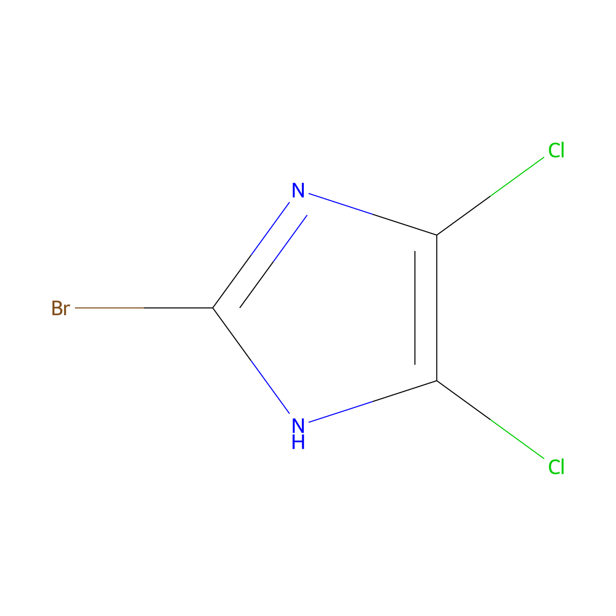 2-Bromo-4,5-dichloro-1H-imidazole molecular structure, CAS 16076-27-0