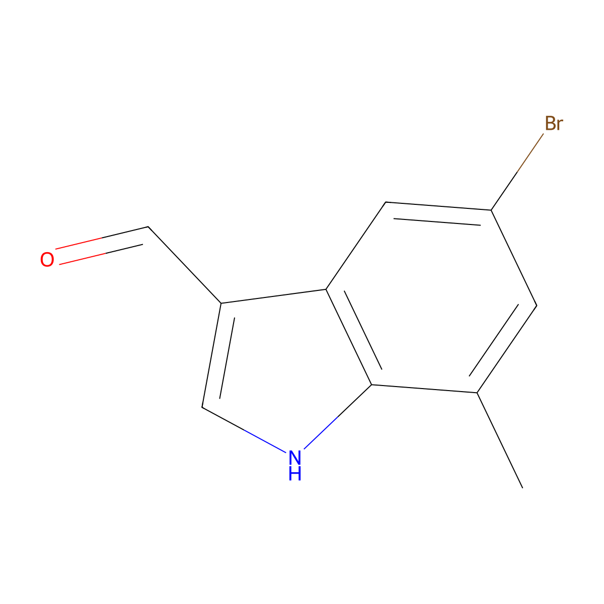 5-Bromo-7-methyl-1H-indole-3-carbaldehyde molecular structure, CAS 16076-86-1