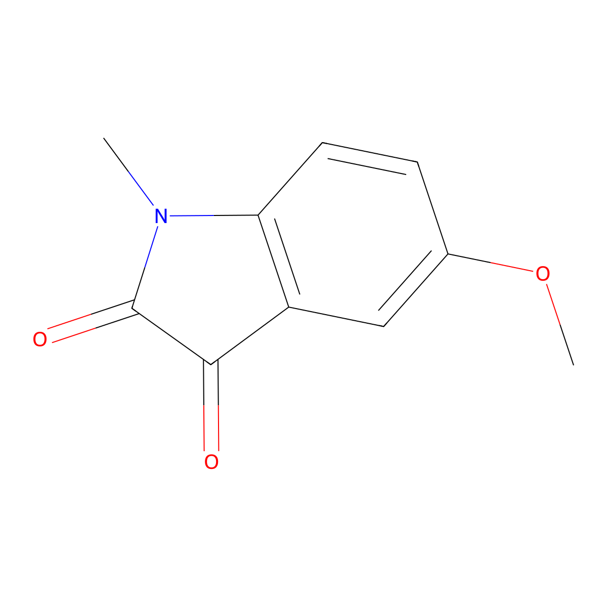 5-methoxy-1-methyl-2,3-dihydro-1H-indole-2,3-dione molecular structure, CAS 16077-09-1
