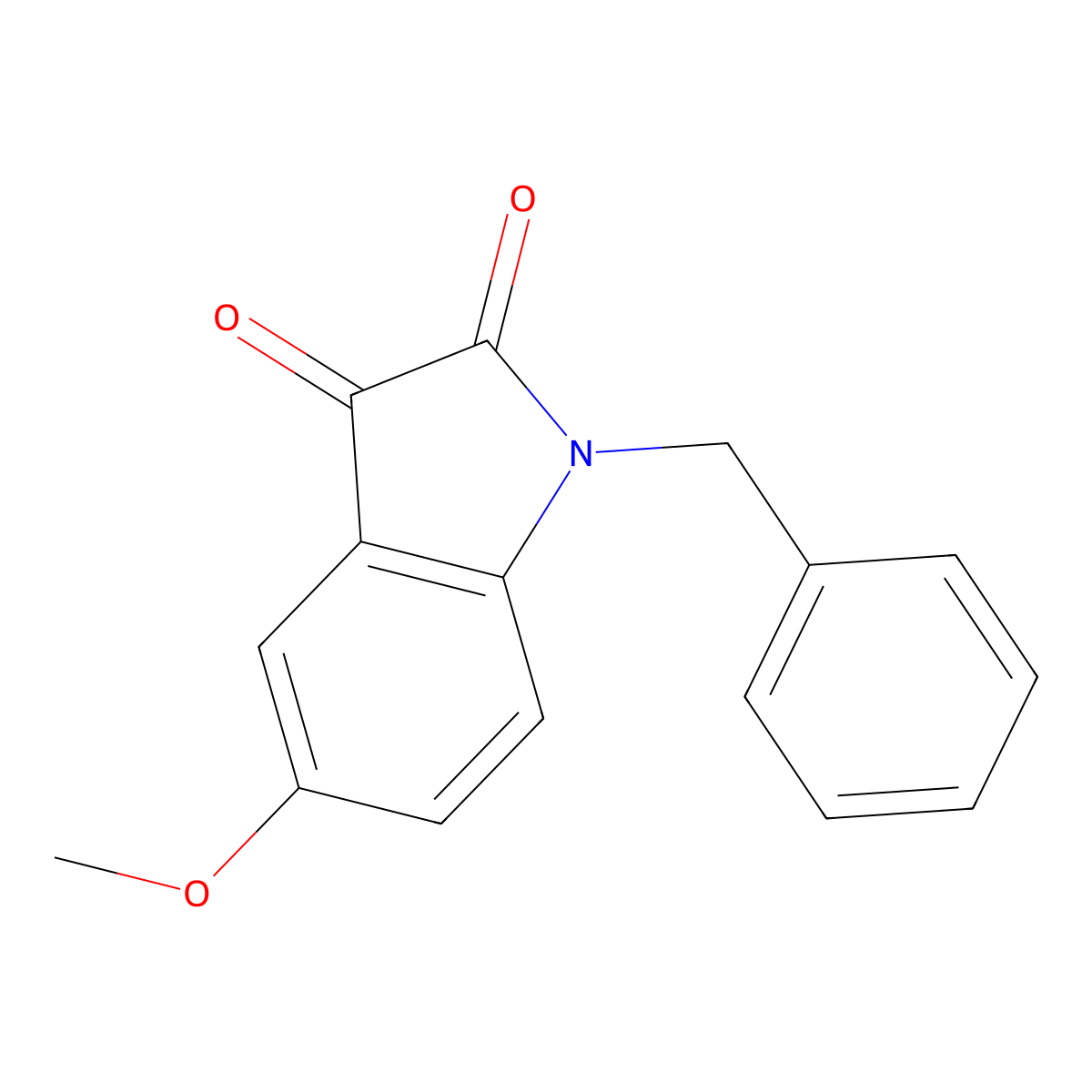 N-Benzyl-5-methoxyisatin molecular structure, CAS 16077-10-4