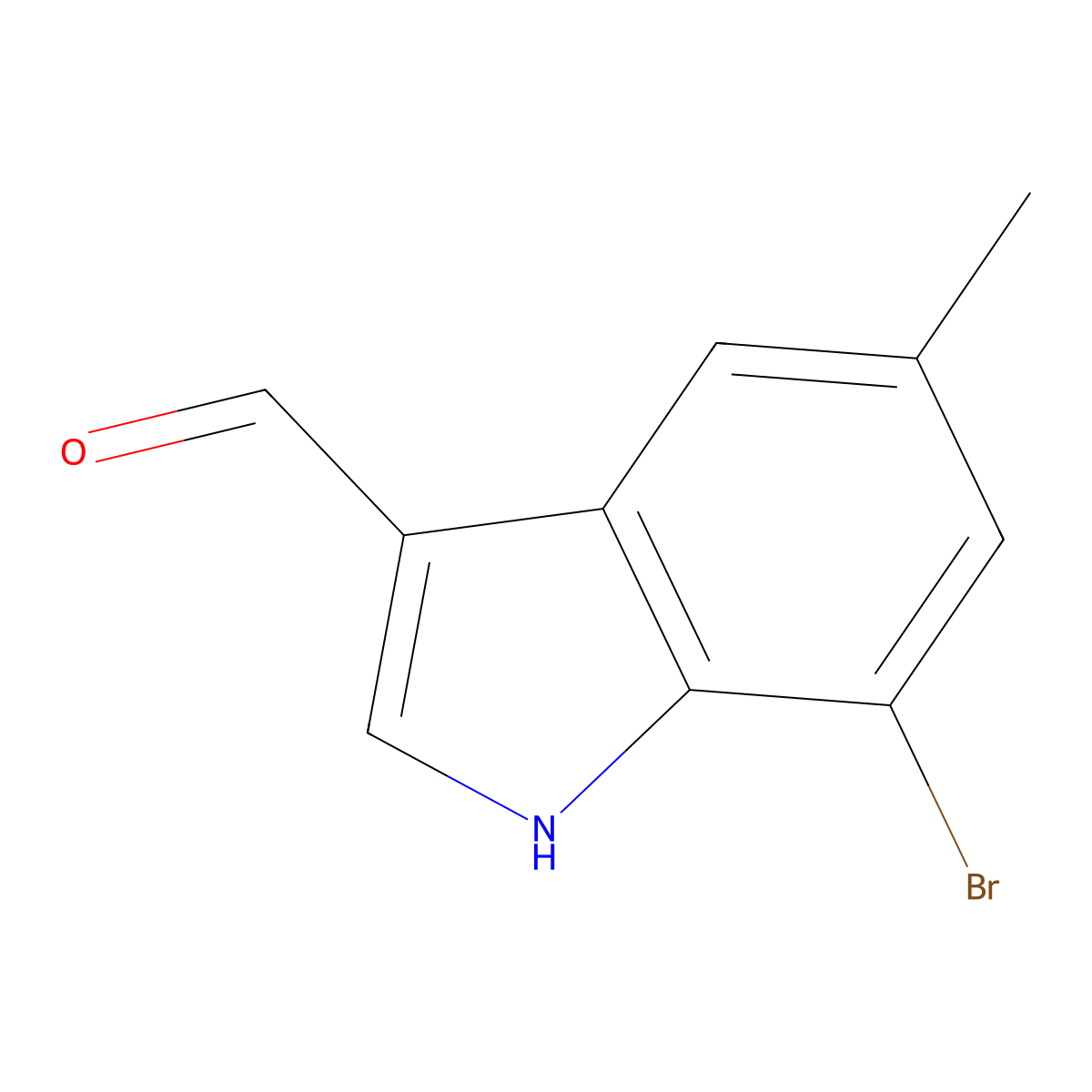 7-Bromo-5-methyl-1H-indole-3-carbaldehyde molecular structure, CAS 16077-60-4