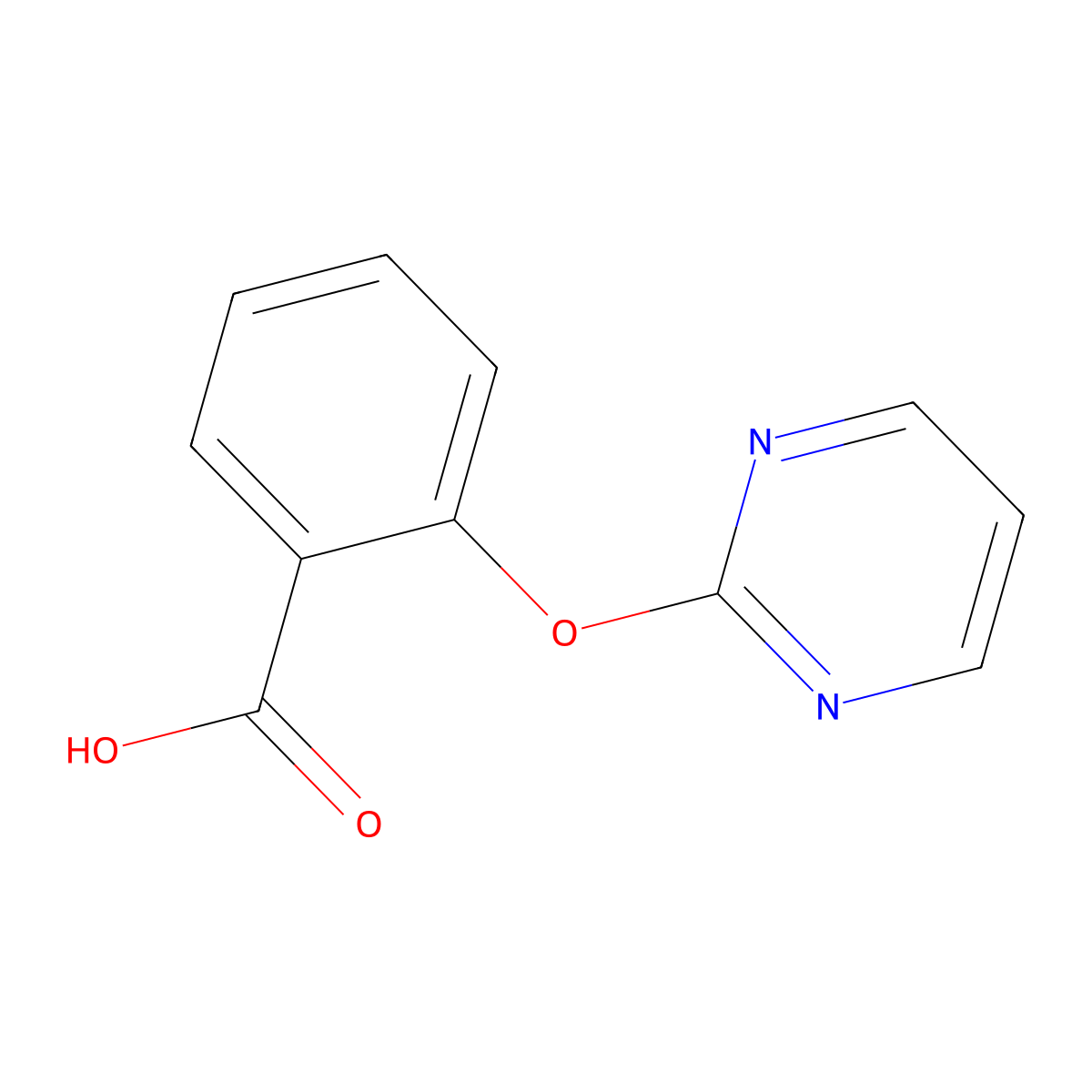 2-(Pyrimidin-2-yloxy)benzoic acid molecular structure, CAS 160773-23-9