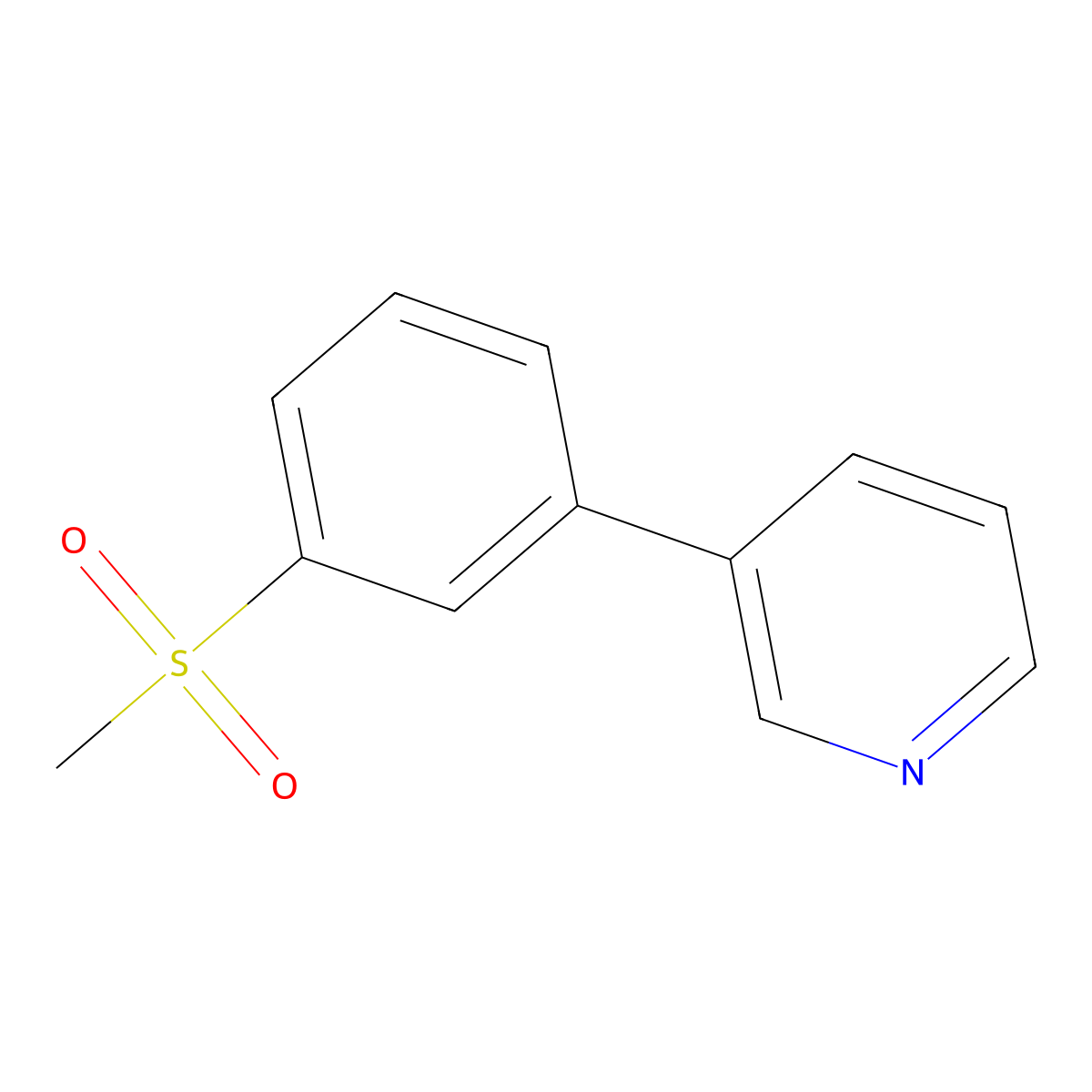 3-(3-(Methylsulfonyl)phenyl)pyridine molecular structure, CAS 160777-42-4