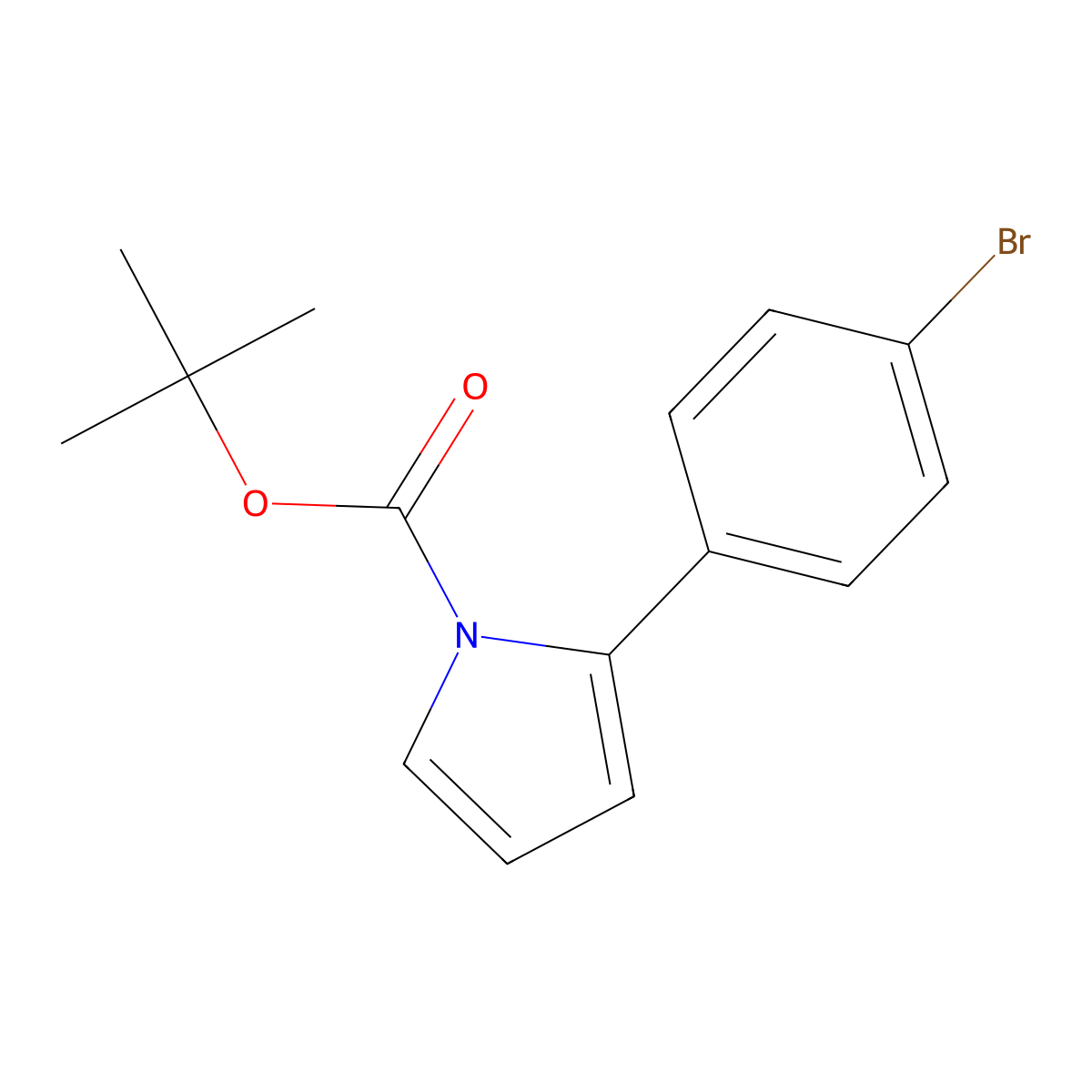 tert-Butyl 2-(4-bromophenyl)-1H-pyrrole-1-carboxylate molecular structure, CAS 1607800-84-9