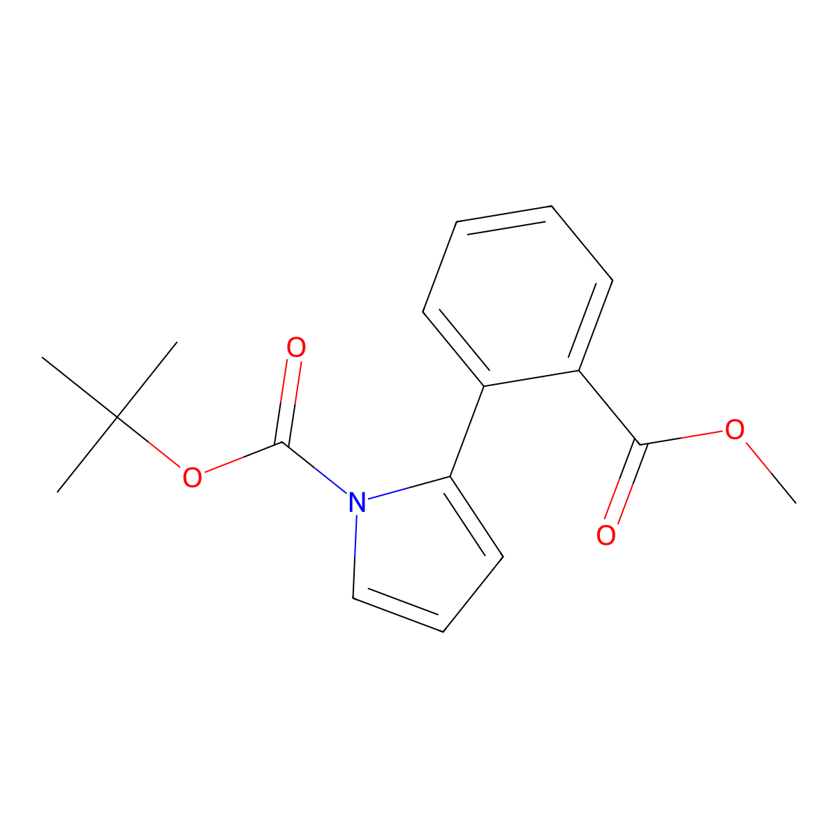 tert-Butyl 2-[2-(methoxycarbonyl)phenyl]-1H-pyrrole-1-carboxylate molecular structure, CAS 1607800-85-0