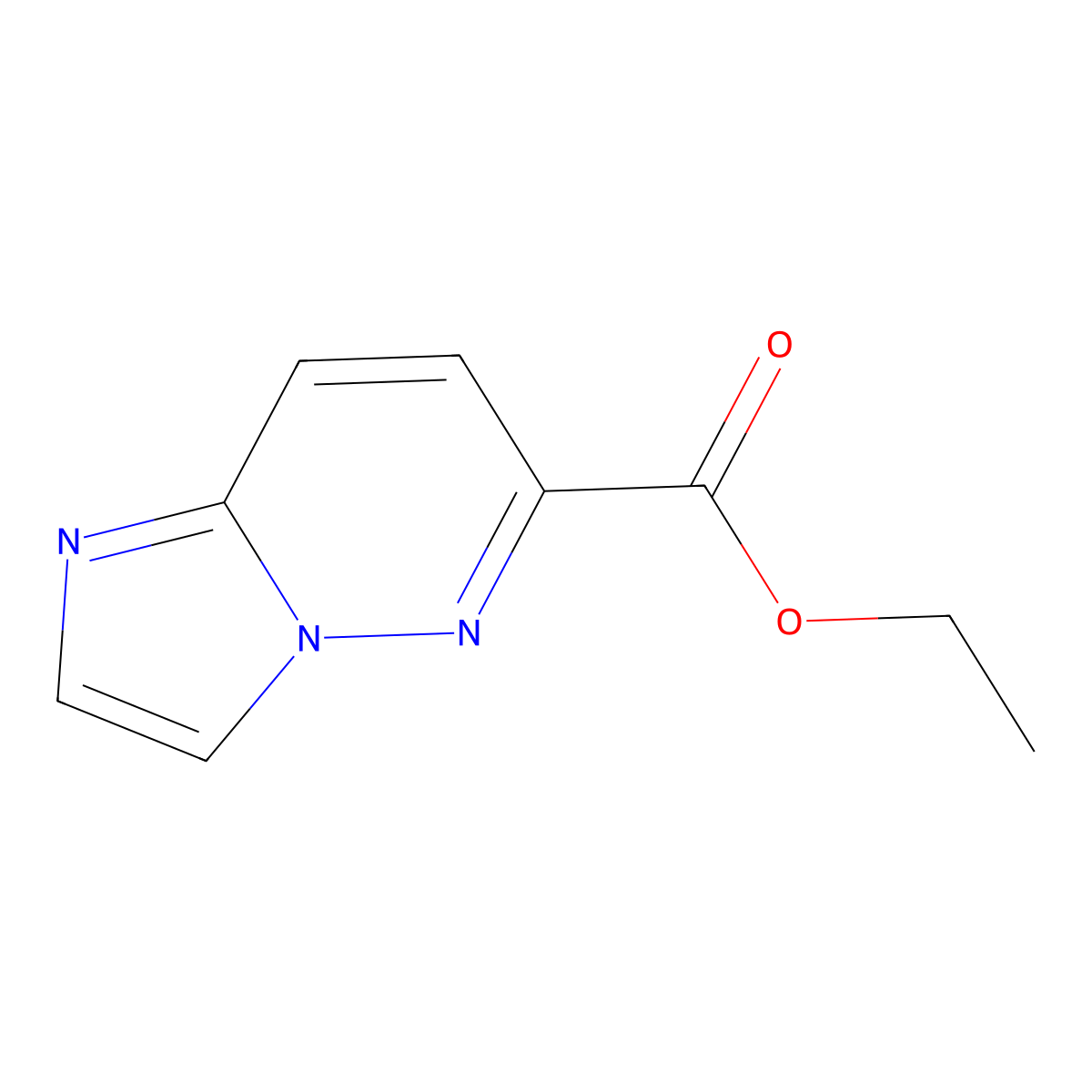 Ethyl imidazo[1,2-b]pyridazine-6-carboxylate molecular structure, CAS 1607829-98-0