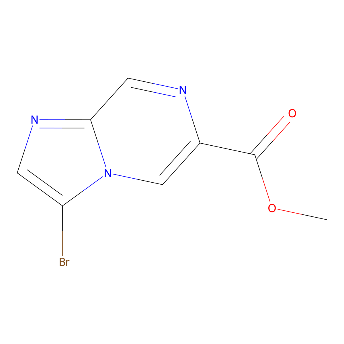 Methyl 3-bromoimidazo[1,2-a]pyrazine-6-carboxylate molecular structure, CAS 1607830-93-2
