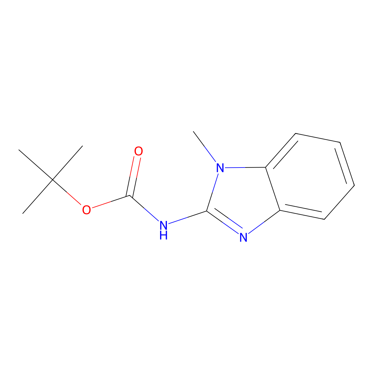 tert-butyl N-(1-methyl-1H-1,3-benzodiazol-2-yl)carbamate molecular structure, CAS 1607833-96-4