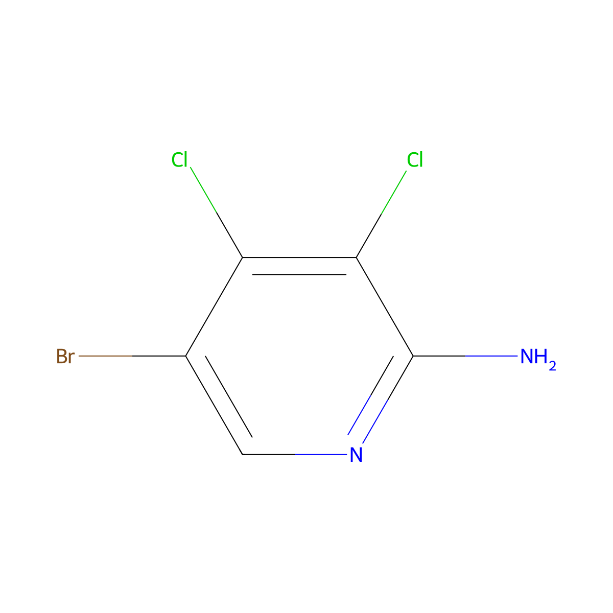 5-Bromo-3,4-dichloropyridin-2-amine molecular structure, CAS 1607837-98-8