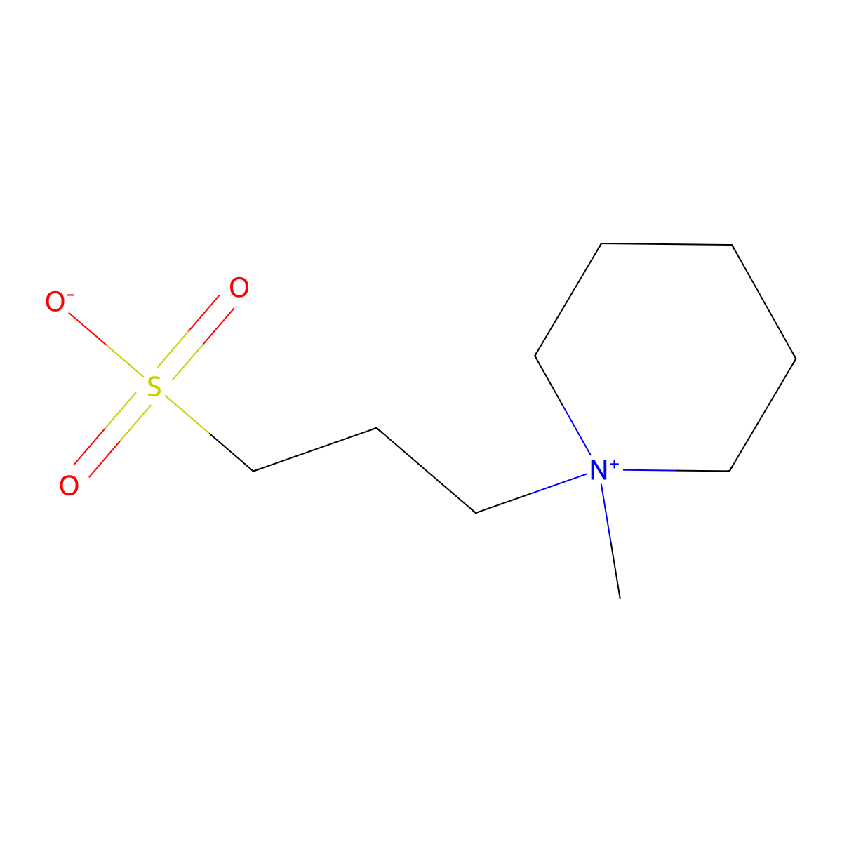piperidinium, 1-methyl-1-(3-sulfopropyl)-, inner salt molecular structure, CAS 160788-56-7