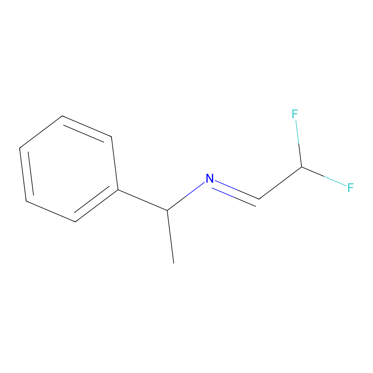 (R)-N-(2,2-Difluoroethylidene)-1-phenylethylamine molecular structure, CAS 160797-29-5
