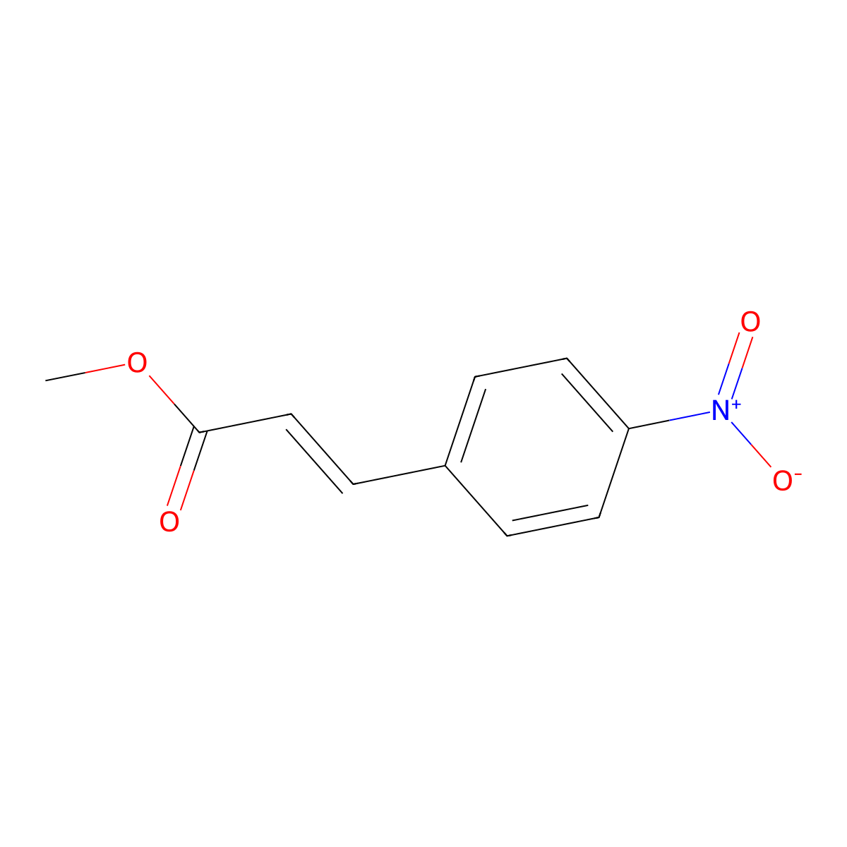 Methyl 3-(4-nitrophenyl)-2-propenoate molecular structure, CAS 1608-36-2