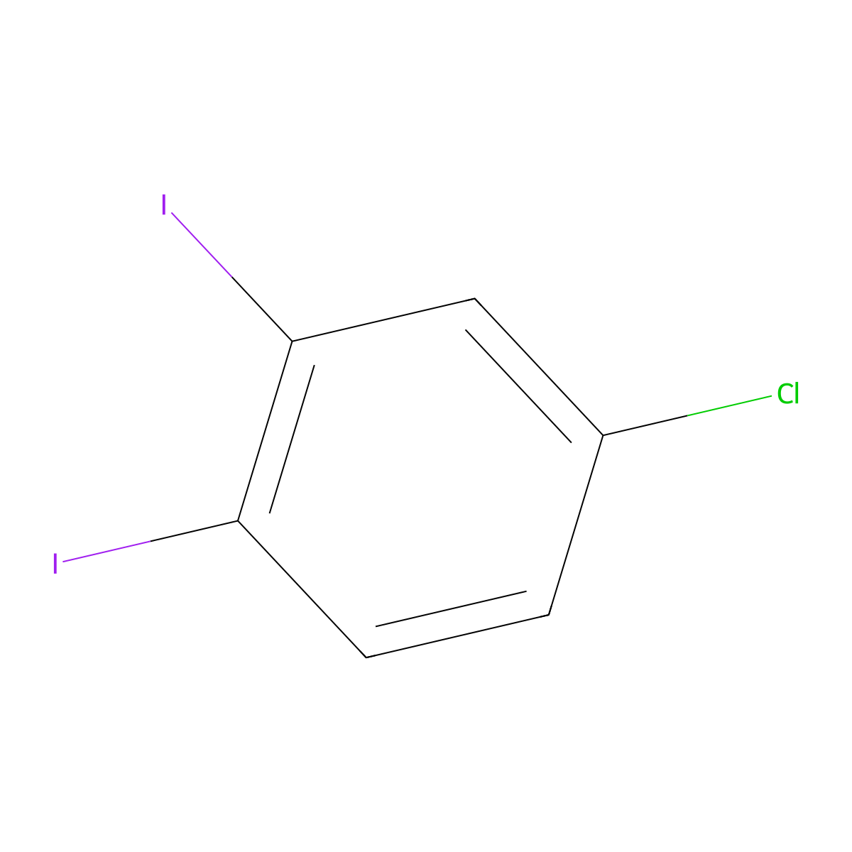 4-Chloro-1,2-diiodobenzene molecular structure, CAS 1608-45-3
