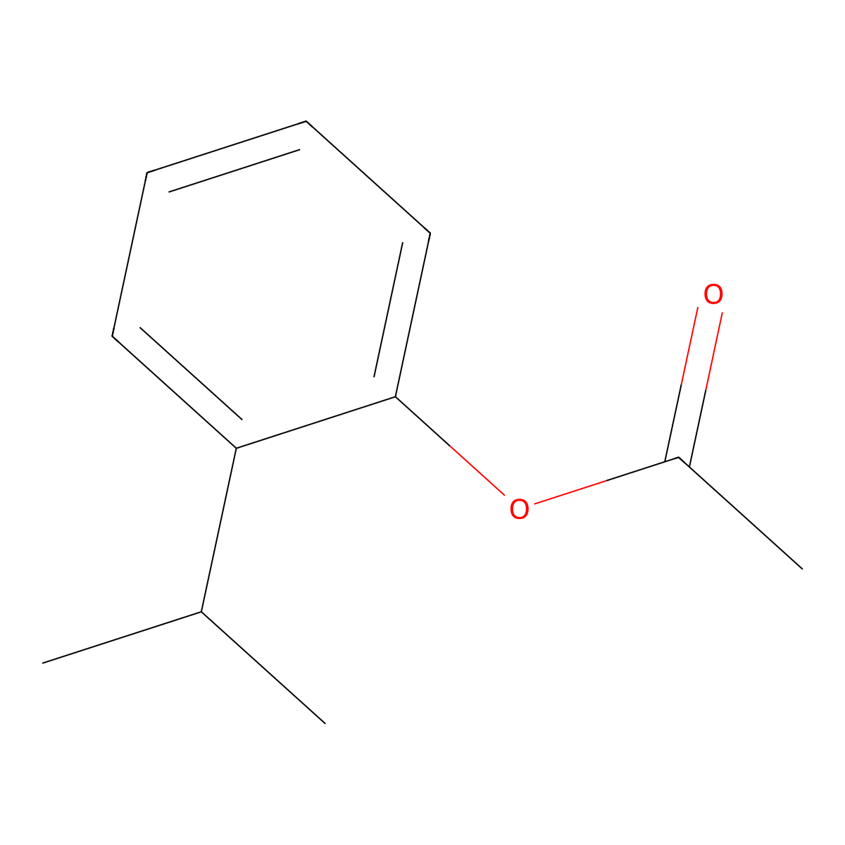 2-Isopropyl-phenyl acetate molecular structure, CAS 1608-68-0