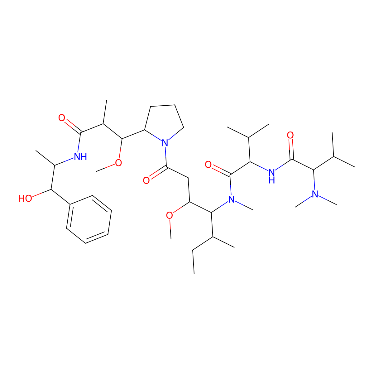 L-Valinamide, N,N-dimethyl-L-valyl-N-[(1S,2R)-4-[(2S)-2-[(1R,2R)-3-[[(1R,2S)-2-hydro xy-1-methyl- molecular structure, CAS 160800-57-7