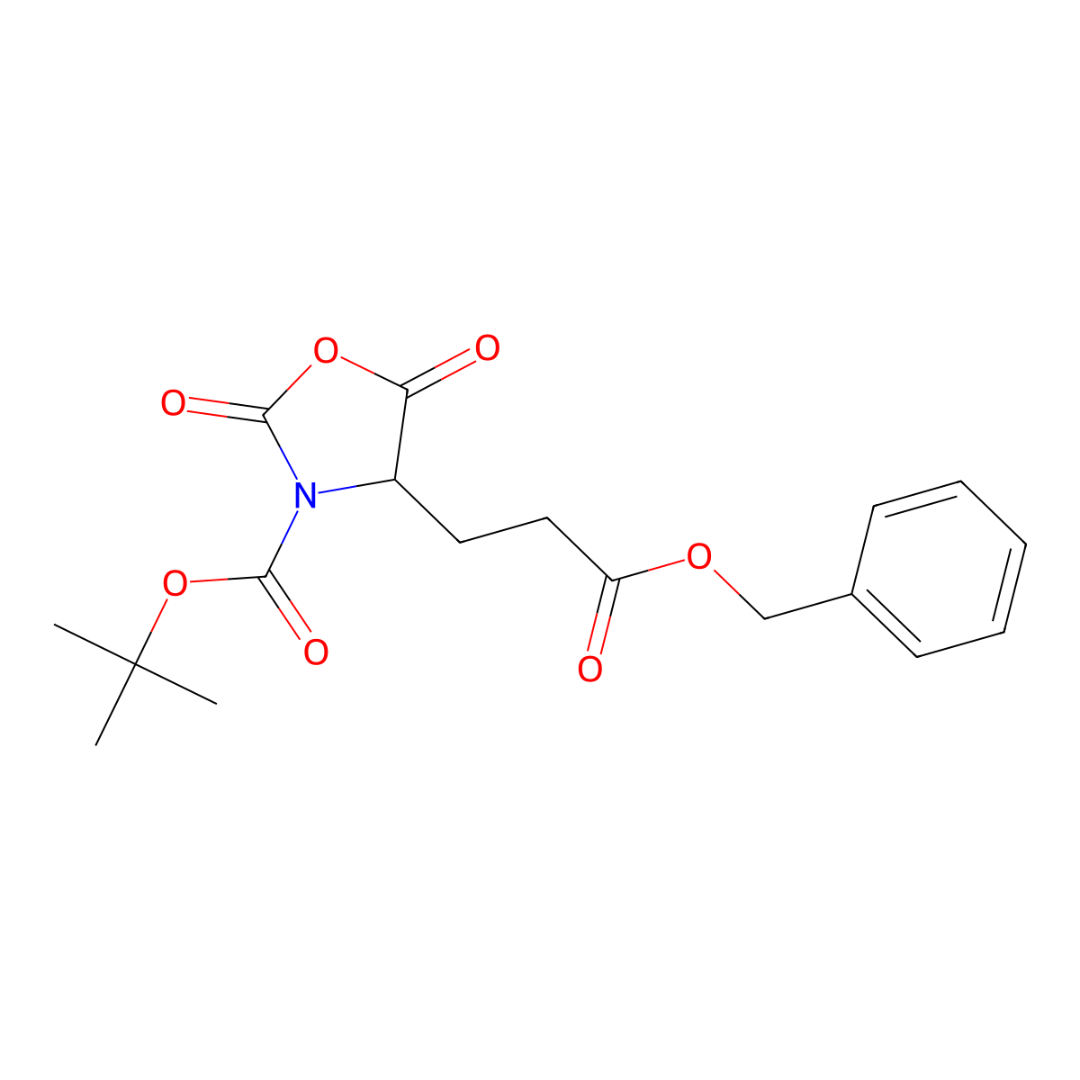 (S)-tert-Butyl 4-(3-(benzyloxy)-3-oxopropyl)-2,5-dioxooxazolidine-3-carboxylate molecular structure, CAS 160803-29-2