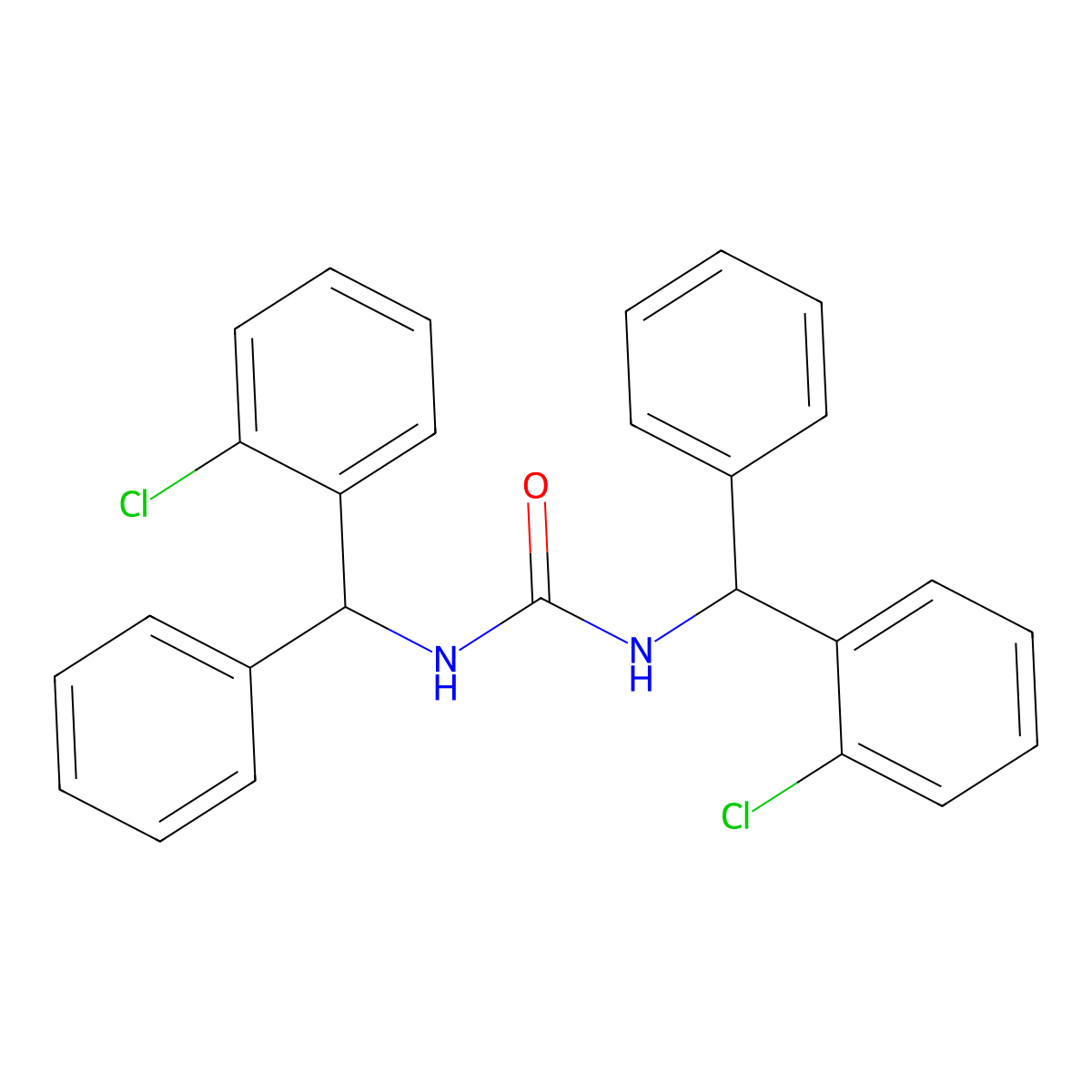 Urea, N,N'-bis((2-chlorophenyl)phenylmethyl)- molecular structure, CAS 160807-83-0