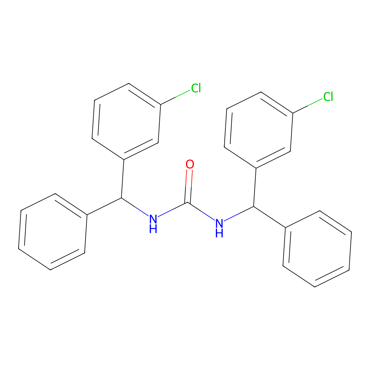 Urea, N,N'-bis((3-chlorophenyl)phenylmethyl)- molecular structure, CAS 160807-84-1