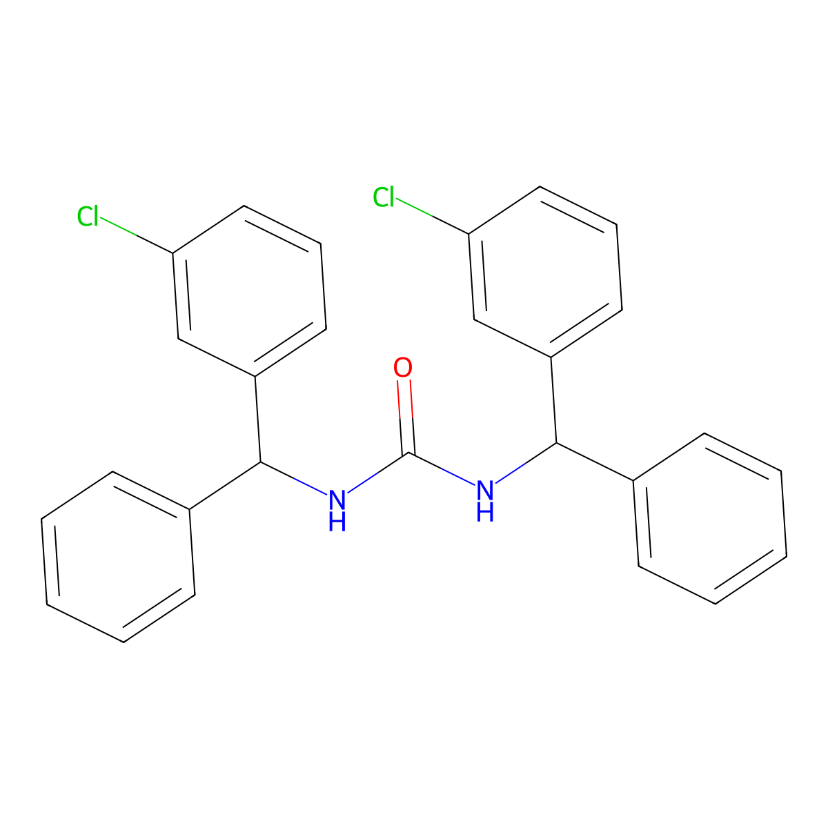 Urea, N,N'-bis((3-chlorophenyl)phenylmethyl)- molecular structure, CAS 160807-84-1