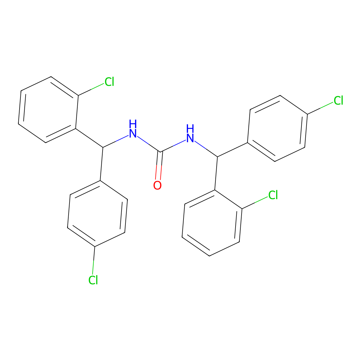 Urea, N,N'-bis((2-chlorophenyl)(4-chlorophenyl)methyl)- molecular structure, CAS 160807-92-1