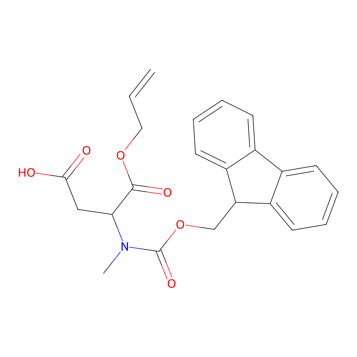 1-(2-Propen-1-yl) hydrogen N-[(9H-fluoren-9-ylmethoxy)carbonyl]-N-methyl-L-aspartate molecular structure, CAS 1608089-69-5