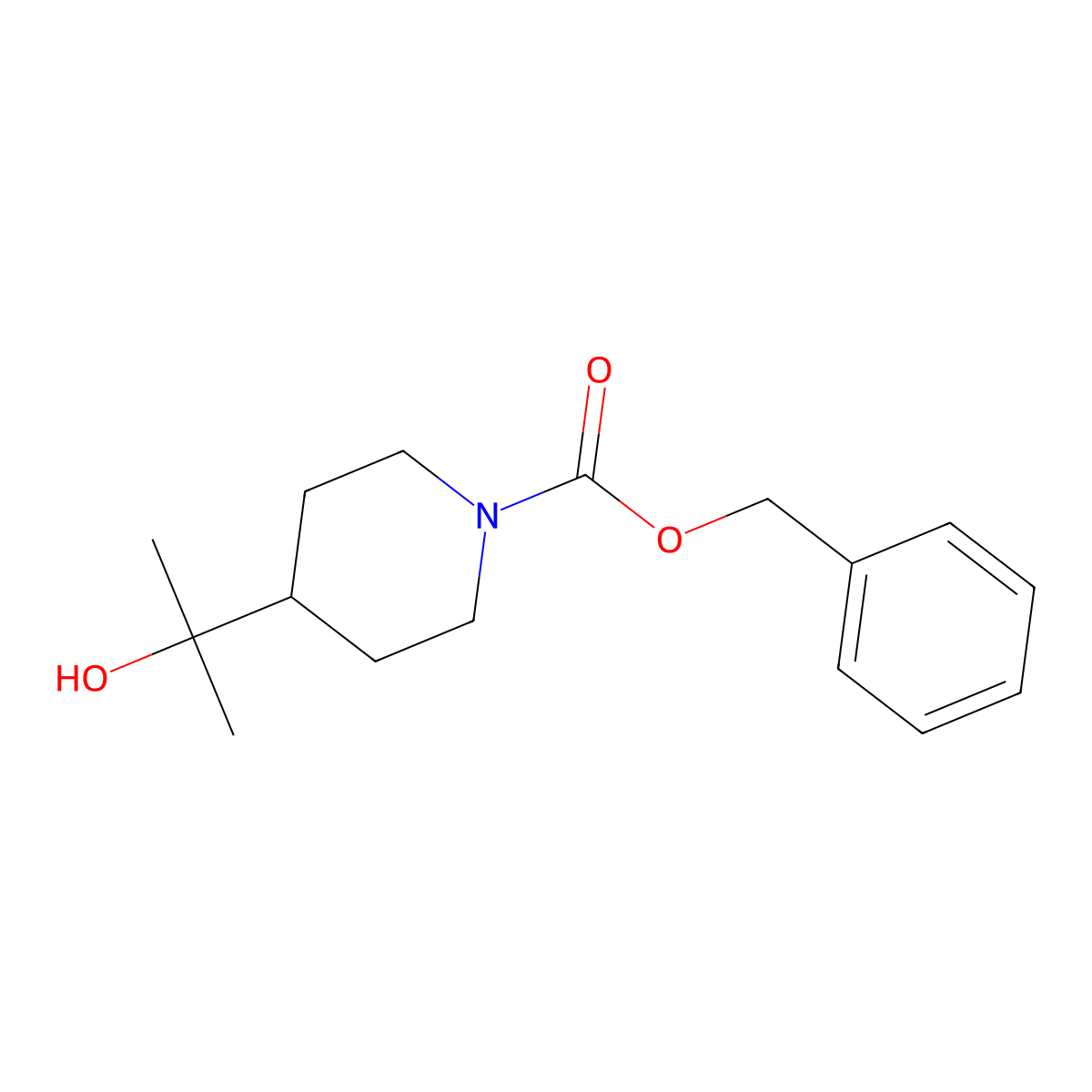 Benzyl 4-(2-hydroxypropan-2-yl)piperidine-1-carboxylate molecular structure, CAS 160809-39-2