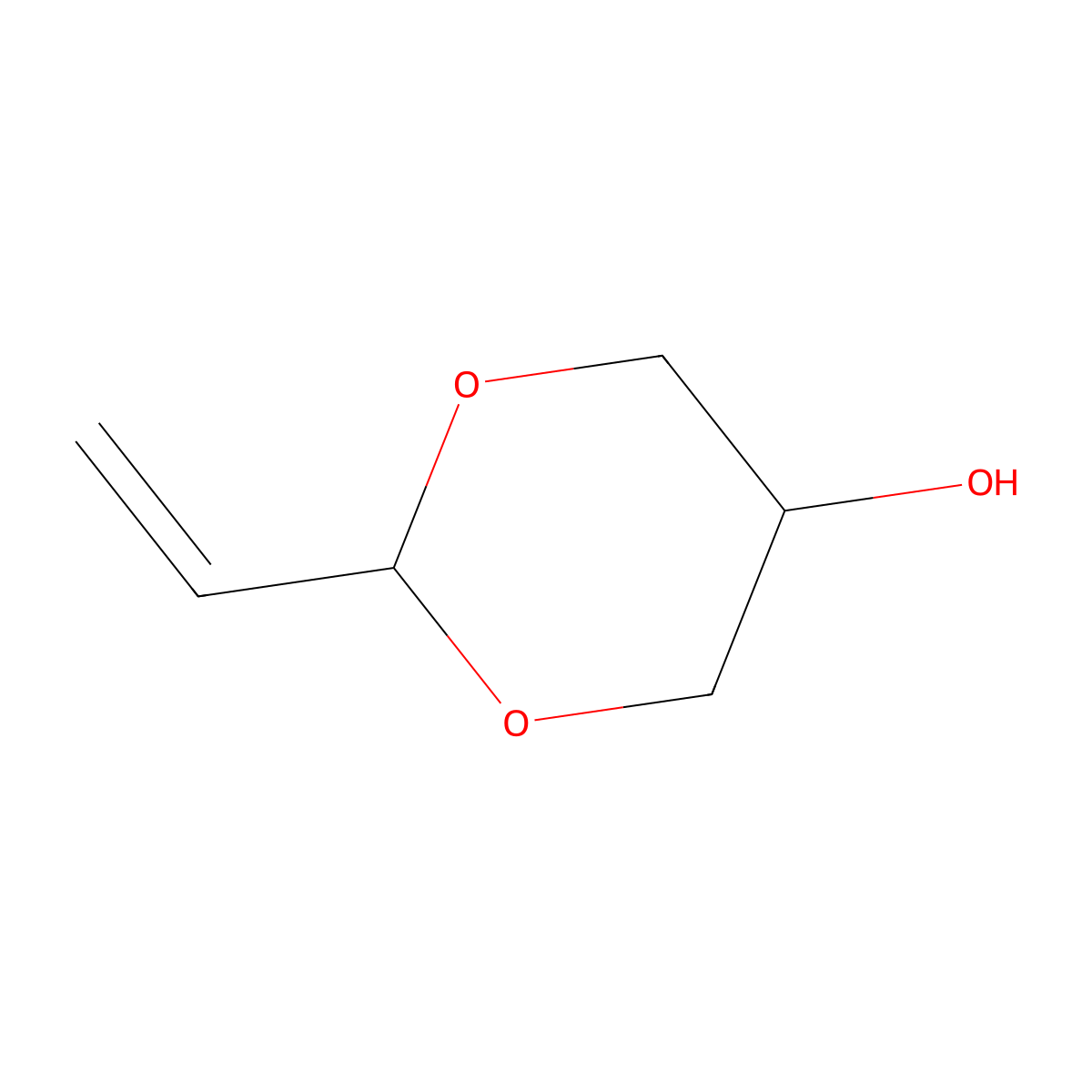 1,3-Dioxan-5-ol, 2-ethenyl-, cis- molecular structure, CAS 16081-28-0