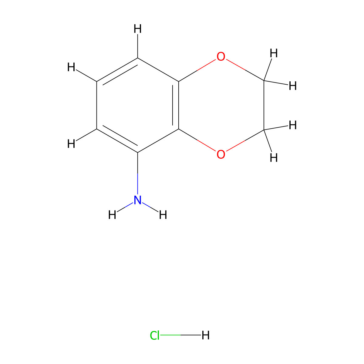 2,3-Dihydro-1,4-benzodioxin-5-amine hydrochloride molecular structure, CAS 16081-46-2