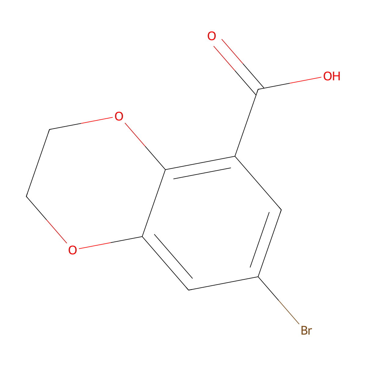 7-Bromo-2,3-dihydro-1,4-benzodioxine-5-carboxylic acid molecular structure, CAS 16081-71-3