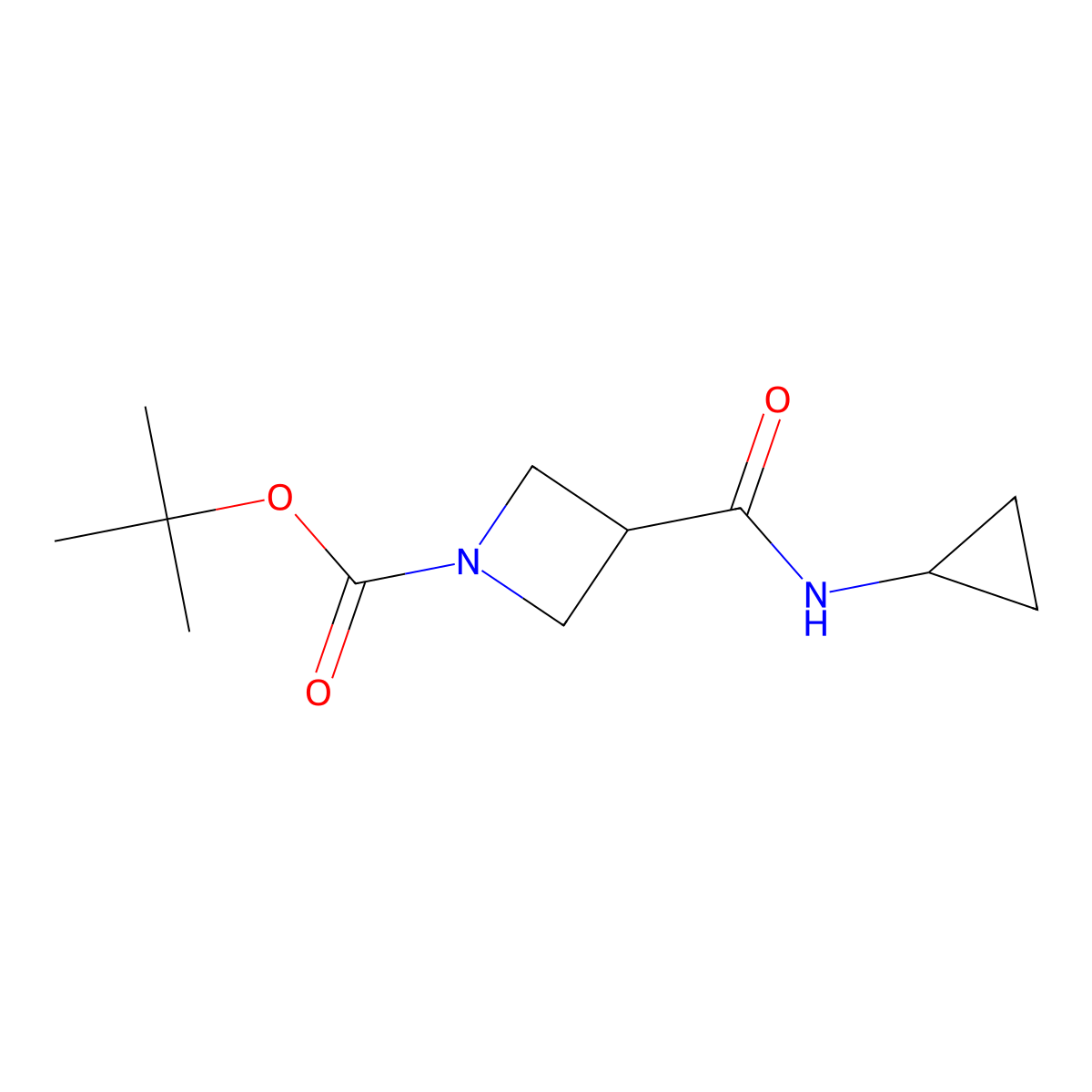 Tert-butyl 3-(cyclopropylcarbamoyl)azetidine-1-carboxylate molecular structure, CAS 1608143-08-3